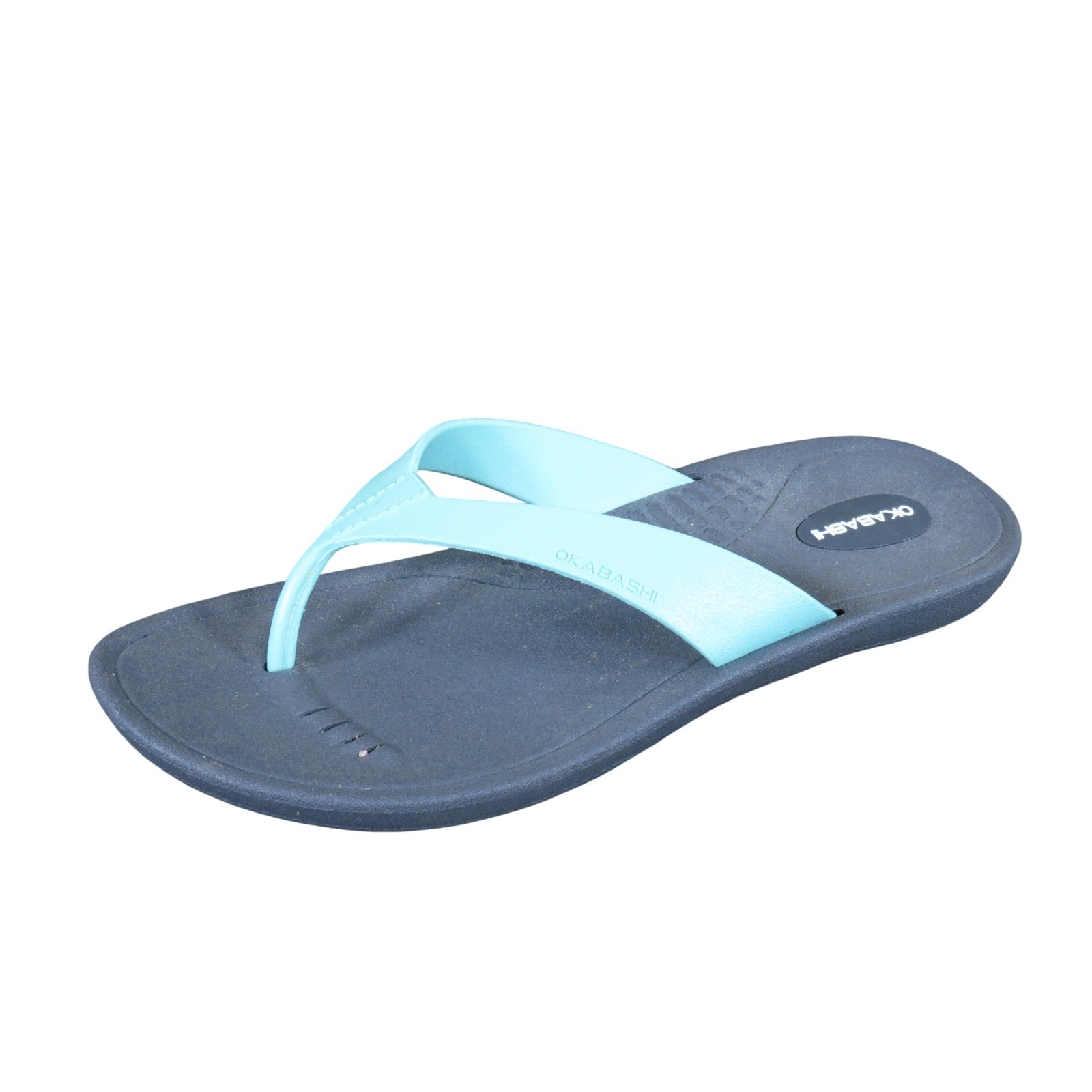 Okabashi Breeze Women Flip Flop Sandals Size M 6.5-7.5 Beach Pool Grey Blue