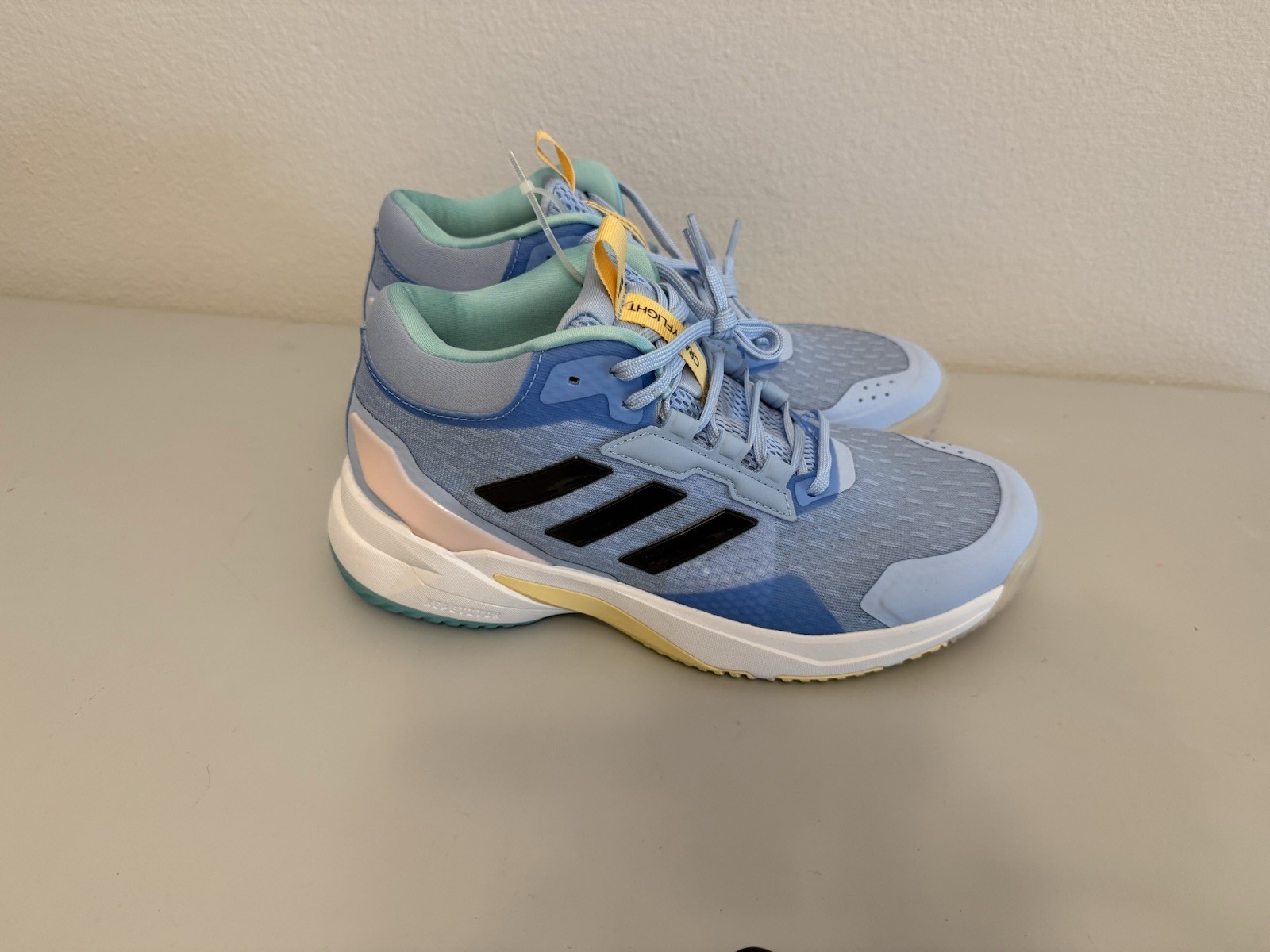 adidas Crazyflight 6 Mid Top Lace-Up Athletic Sneaker Blue/Black/Yellow