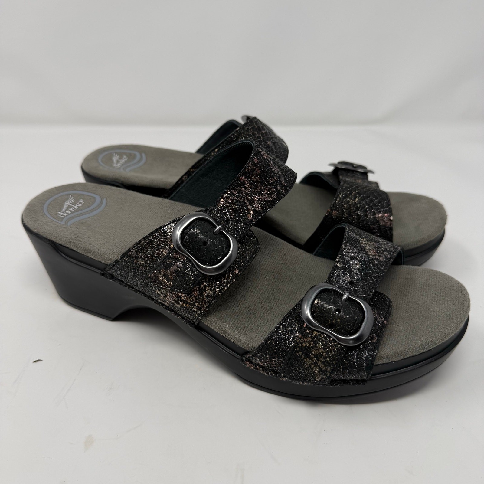 NEW Dansko Sophie Black Metallic Sandals Size 41 (US 10.5-11) Comfortable