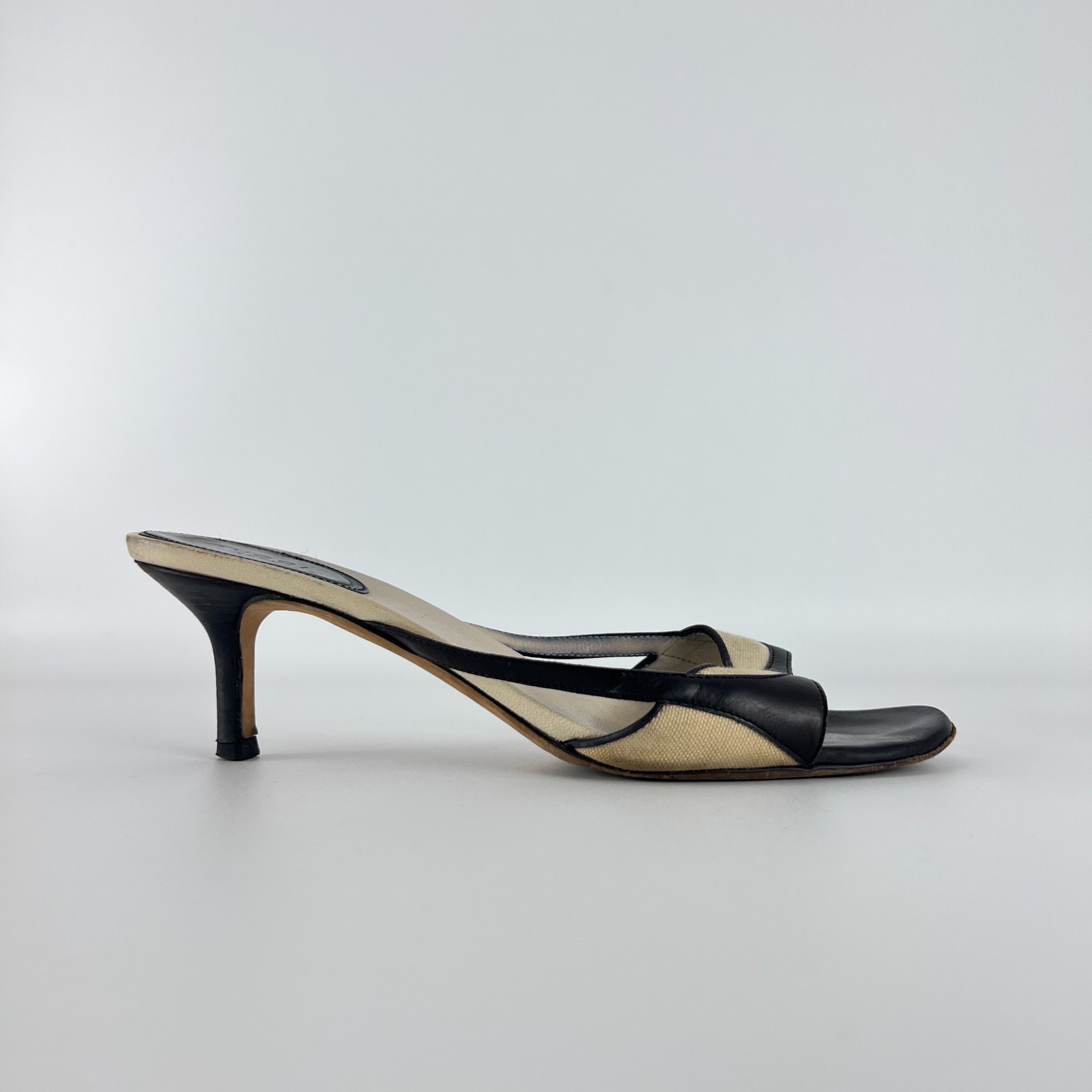 Gucci | Auth Tom Ford Era Vintage Black Leather Sandal Slide Mules (37)