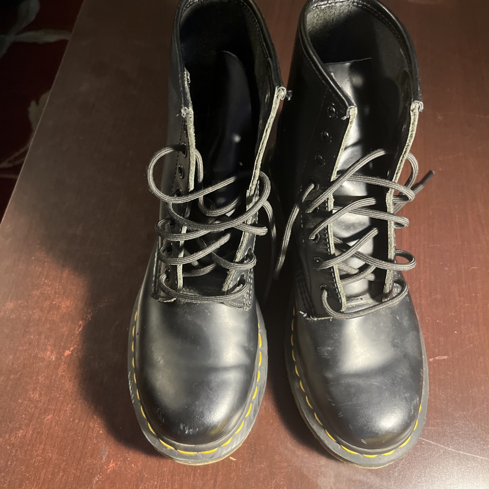 Dr. Martens 1460 Womens Black Smooth Leather Boots Size 8