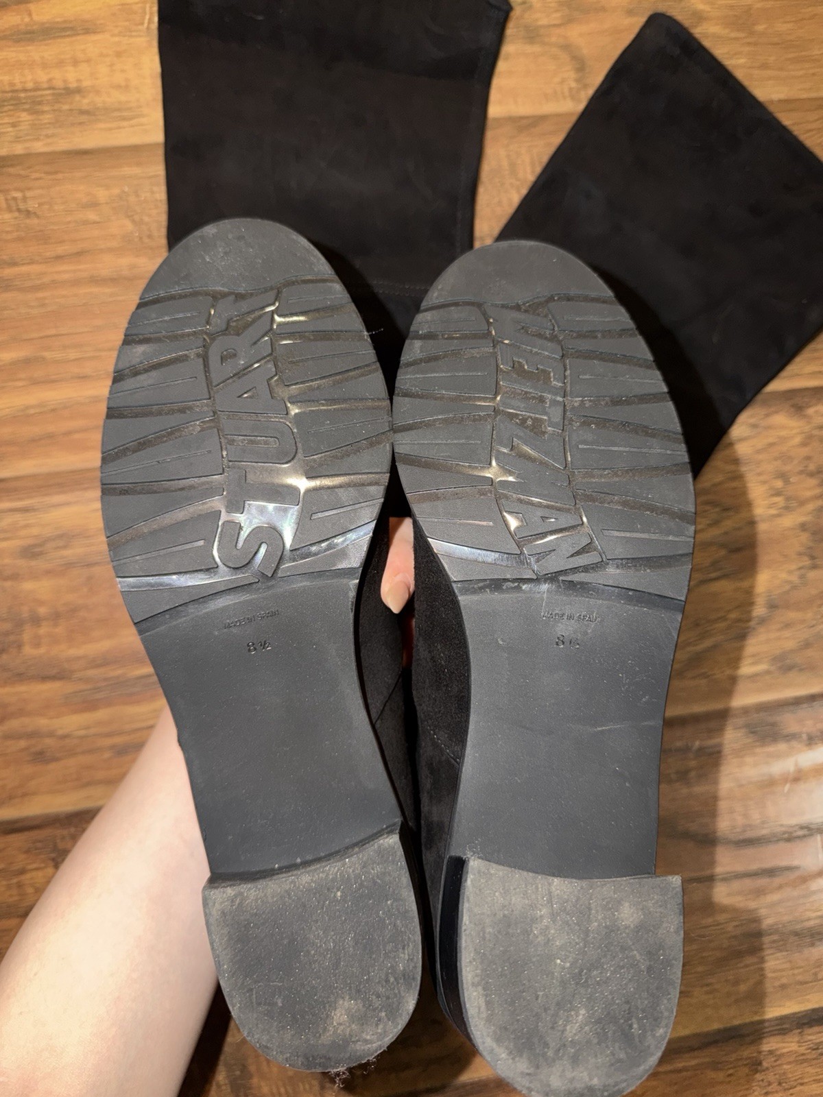 Stuart Weitzman Midland Black Over the Knee Stretch Thigh Lowland Suede Sz 8.5
