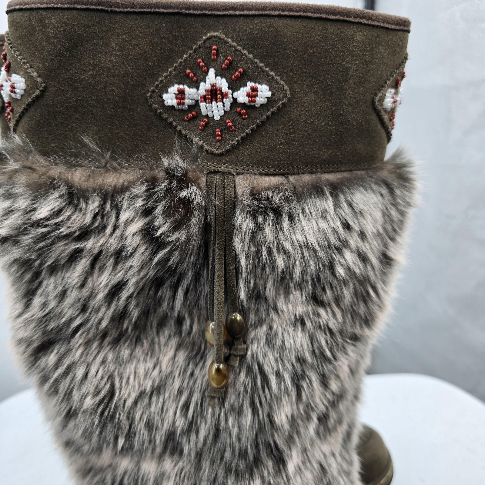 Wanderlust Snow Boots Womens 8.5 Brown Faux Fur Mid Calf Winter Warm Cozy Nordic