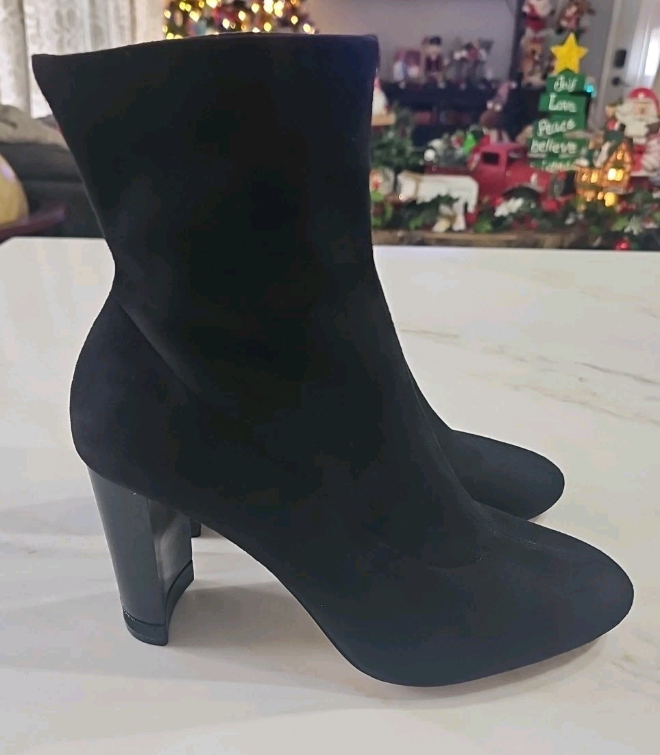 Michael Kors Women Mandy Ankle Sock Bootie Suede Black PV18G Size 11M EUC