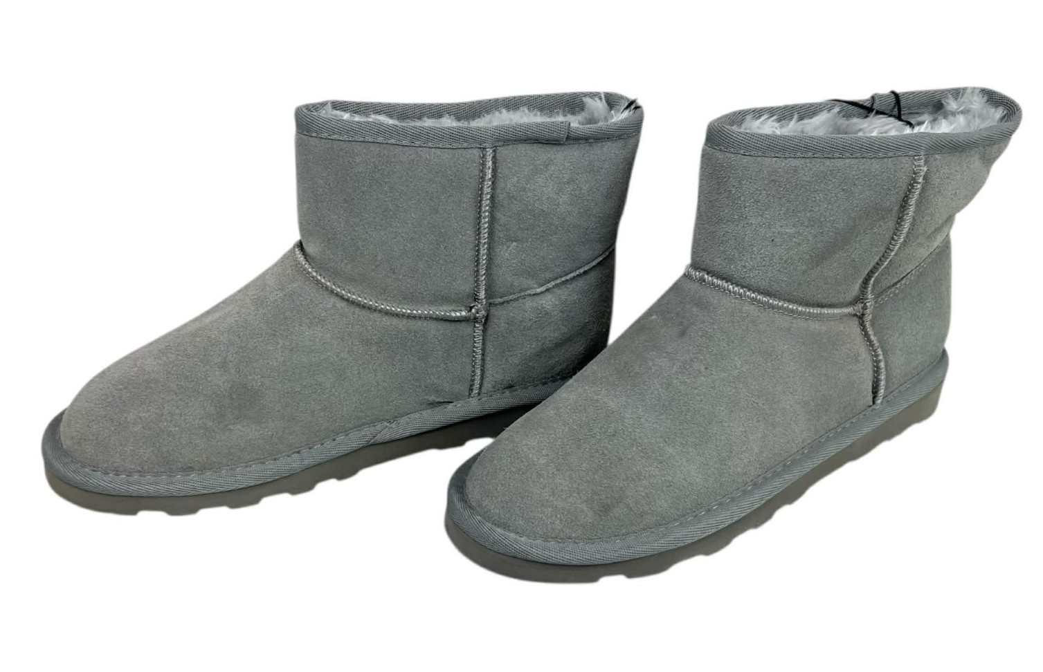 Time and Tru Gray Suede Leather Synthetic Fur Lined Women’s Size 6 Boot NWT