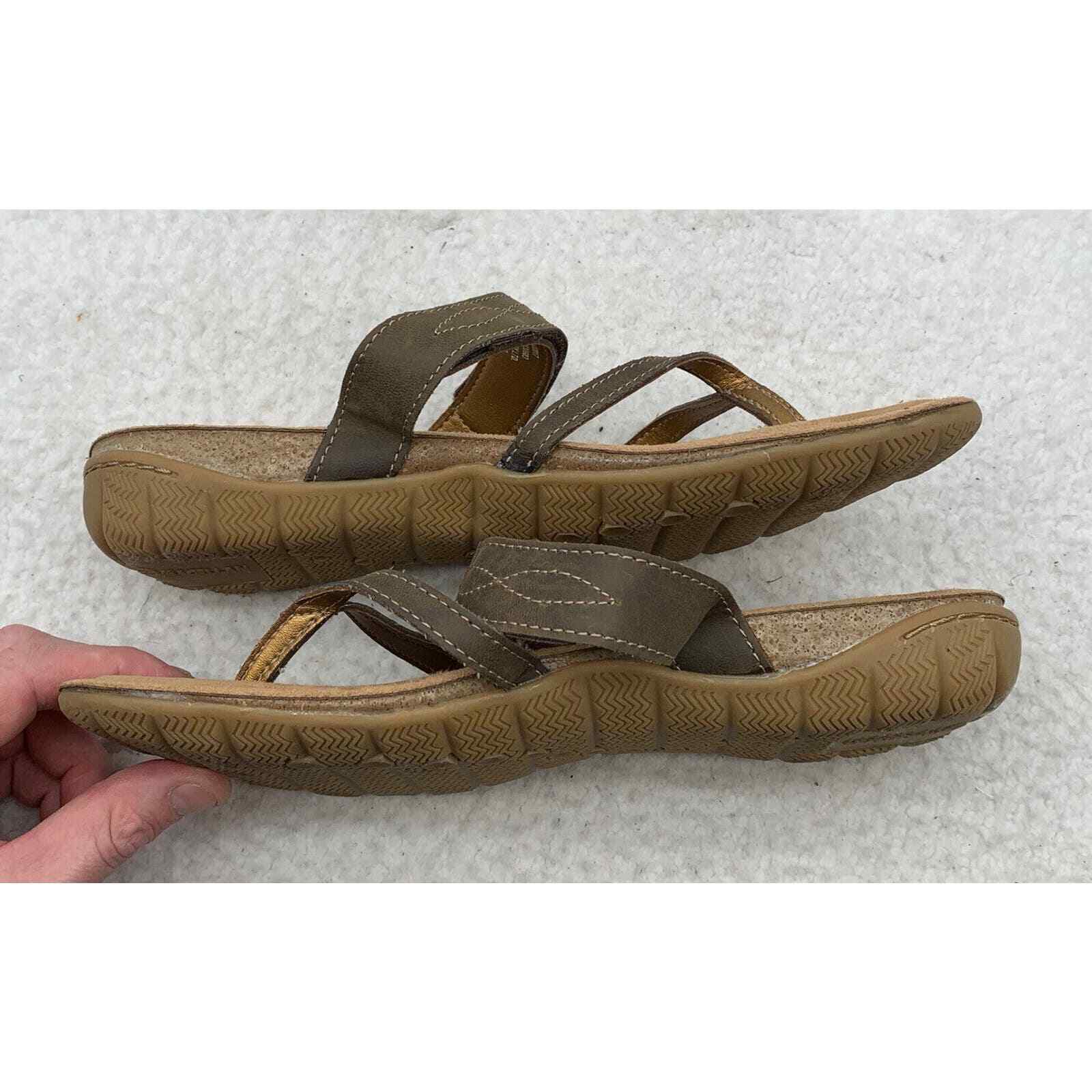 Magellan Outdoors Sandals Womens 11 Strappy Flip Flop Thong Tan Brown Summer