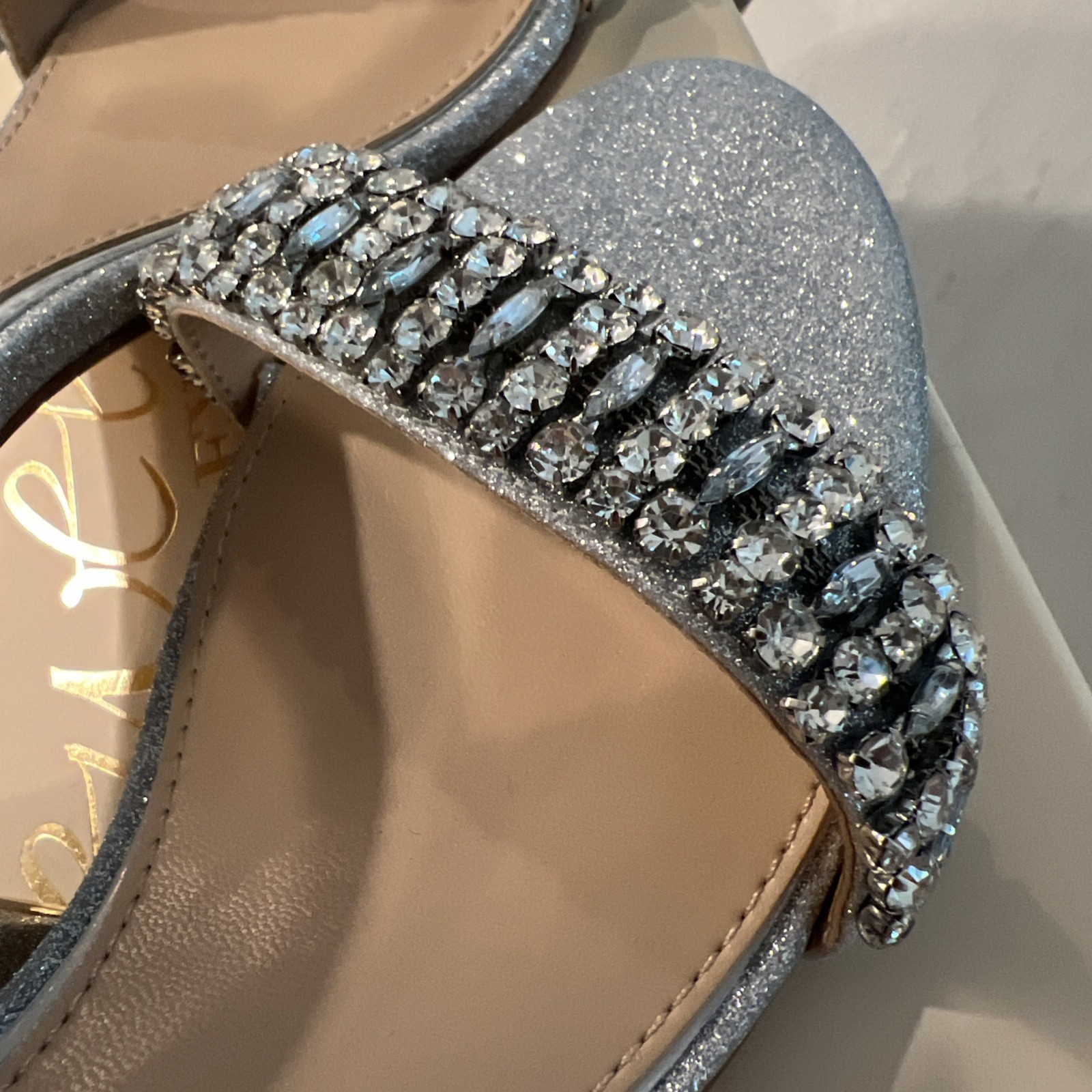 BadgleyMichal Jewel Silver Sparkle With Ankle Strap Silver Sparke And Crystals