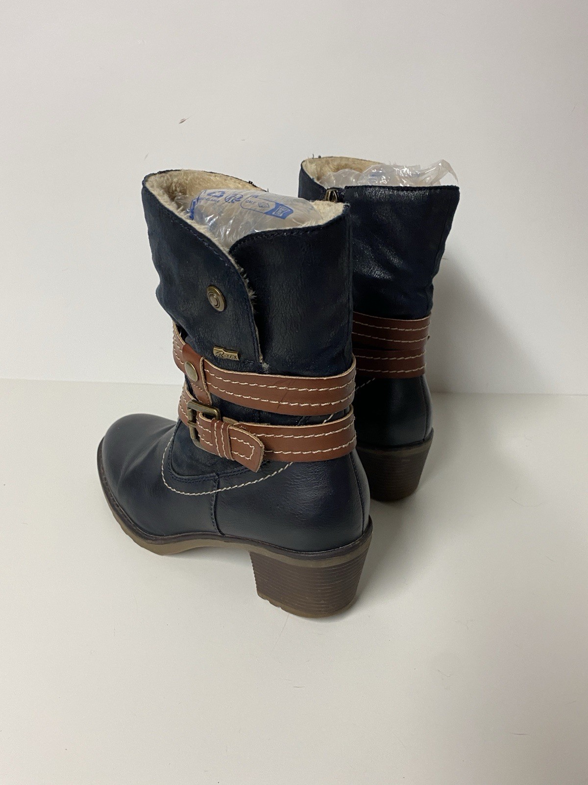 Spring Step Boisa Water Resistant Women Navy Bootie Faux Fur Boots Size 37