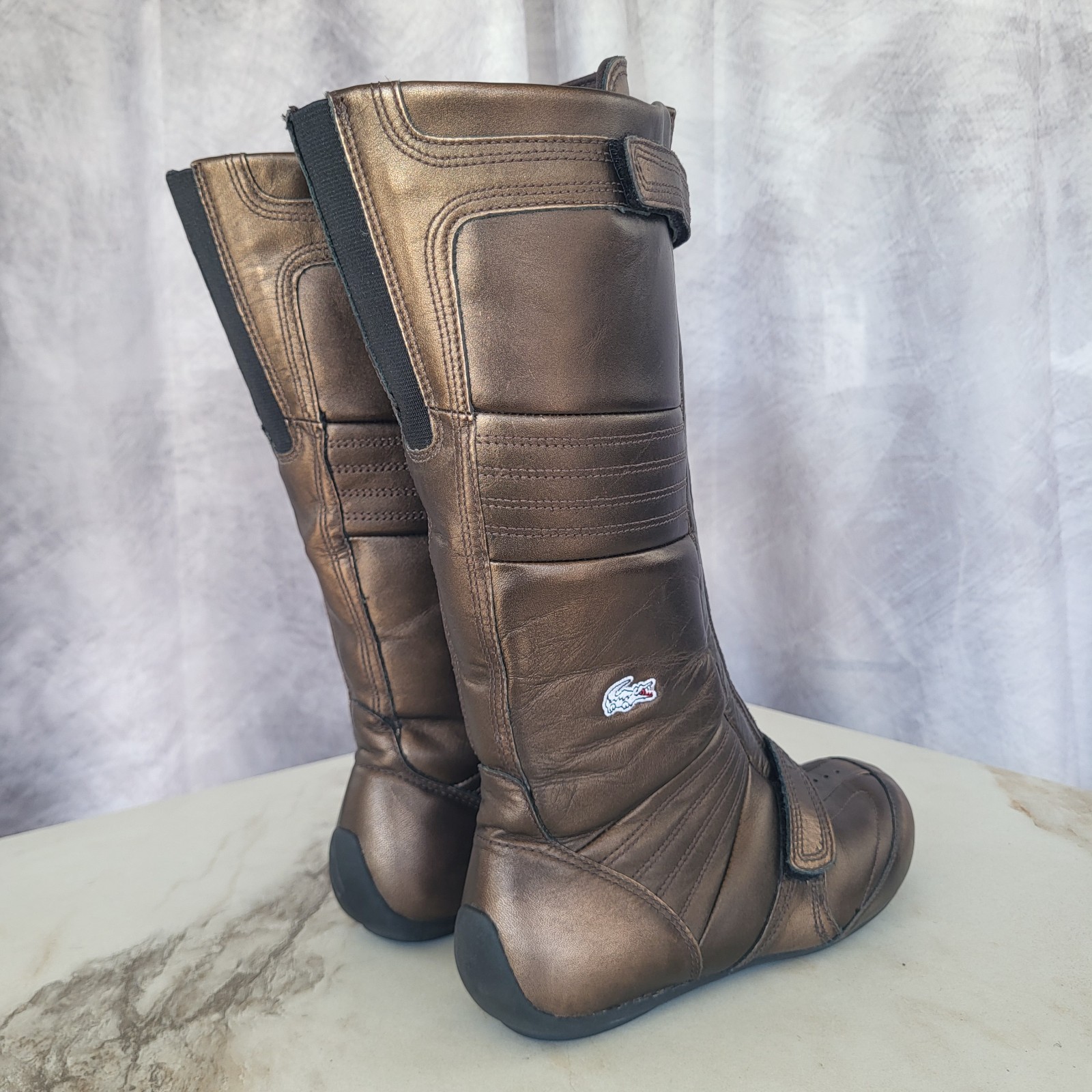 Rare Lacoste Futro Solar Earl 93T Sport Knee High Riding Boots Size 6.5
