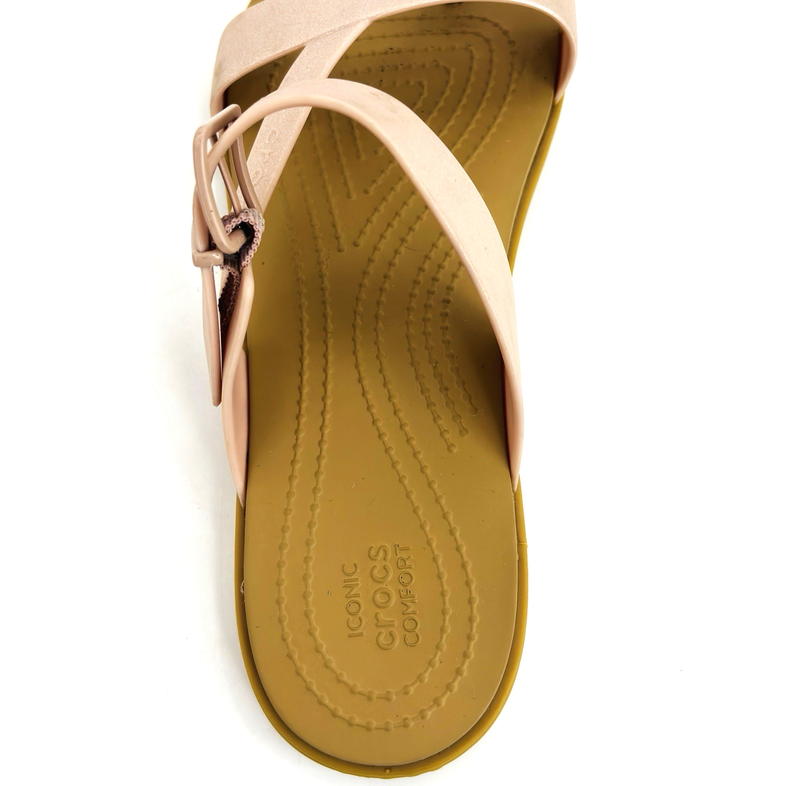 Womens 10 Crocs Iconic Tulum Toe Post Pink Casual Summer Sandals Shoes 208666