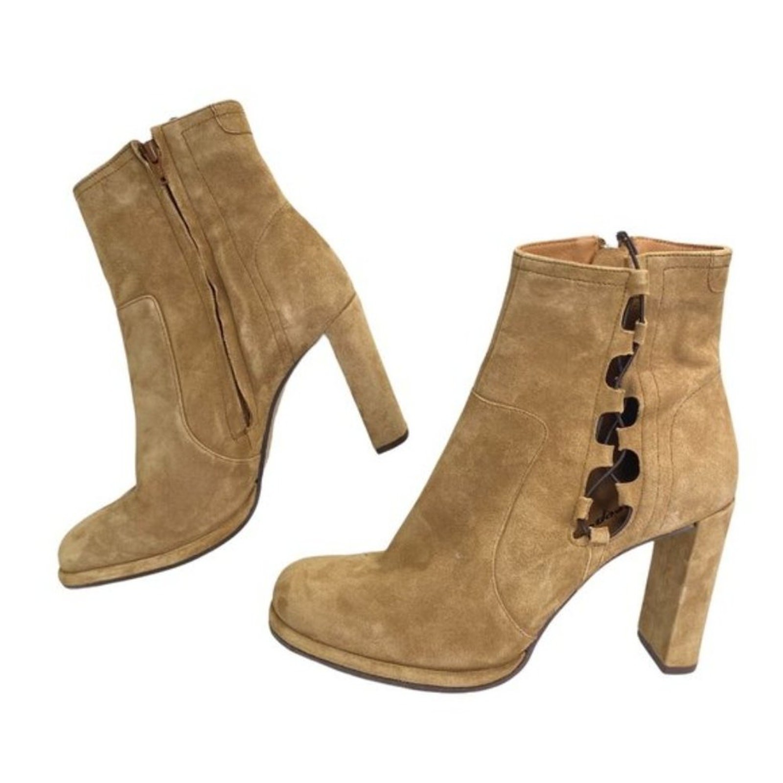 Free People Mariette Suede Bootie Boots Size 10-10.5 Heel Ankle Bohemian Hipster