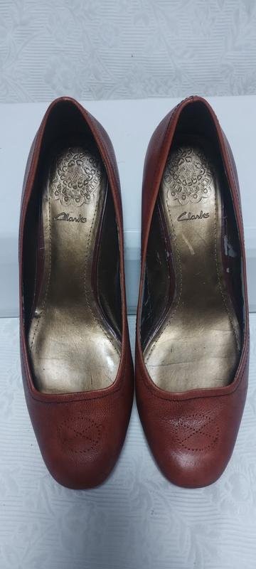 ladies clarks heels brown leather 41.5