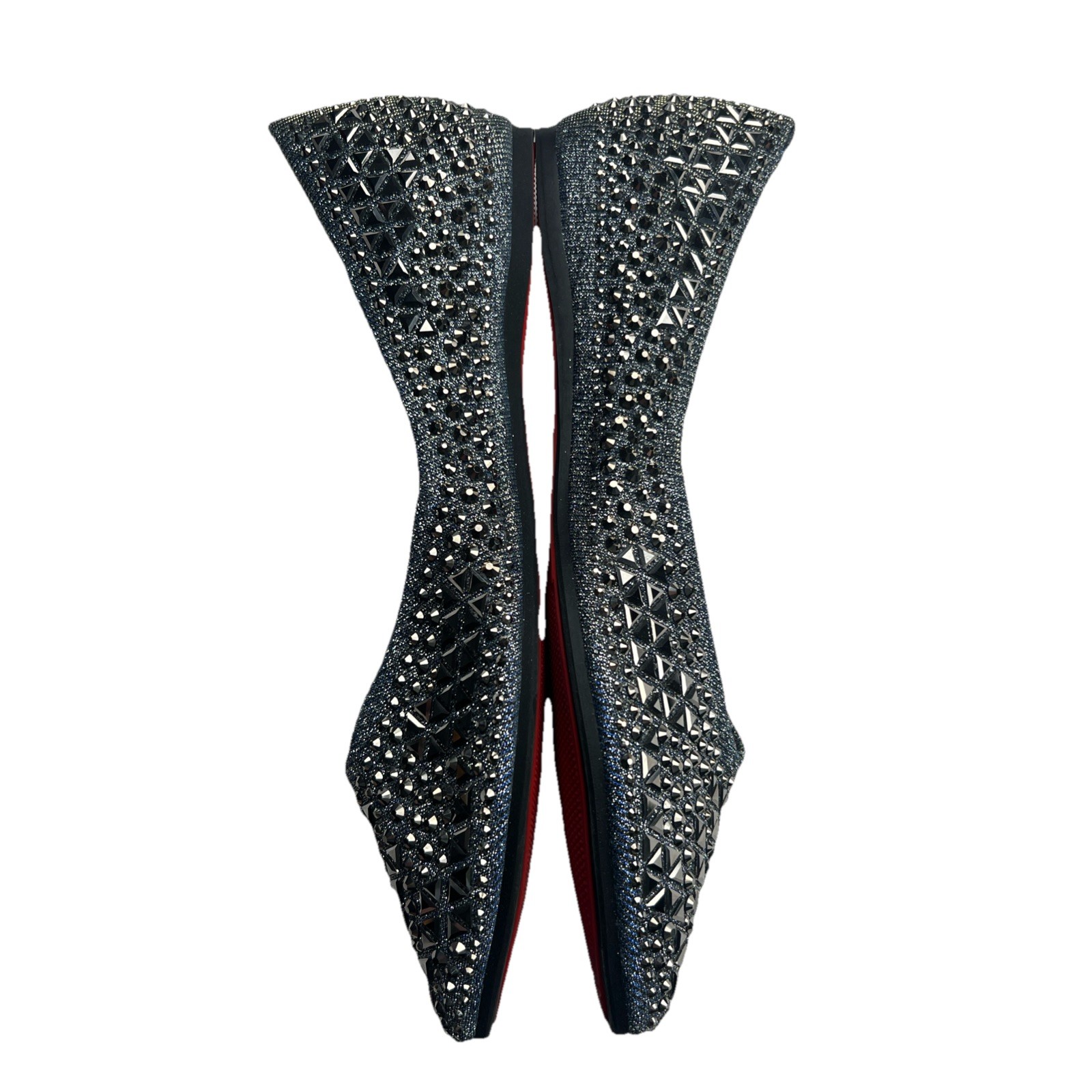 Rivets Flats Pointed Toe Glitter Beading Ballerian Shoes Shallow Mouth Sequined