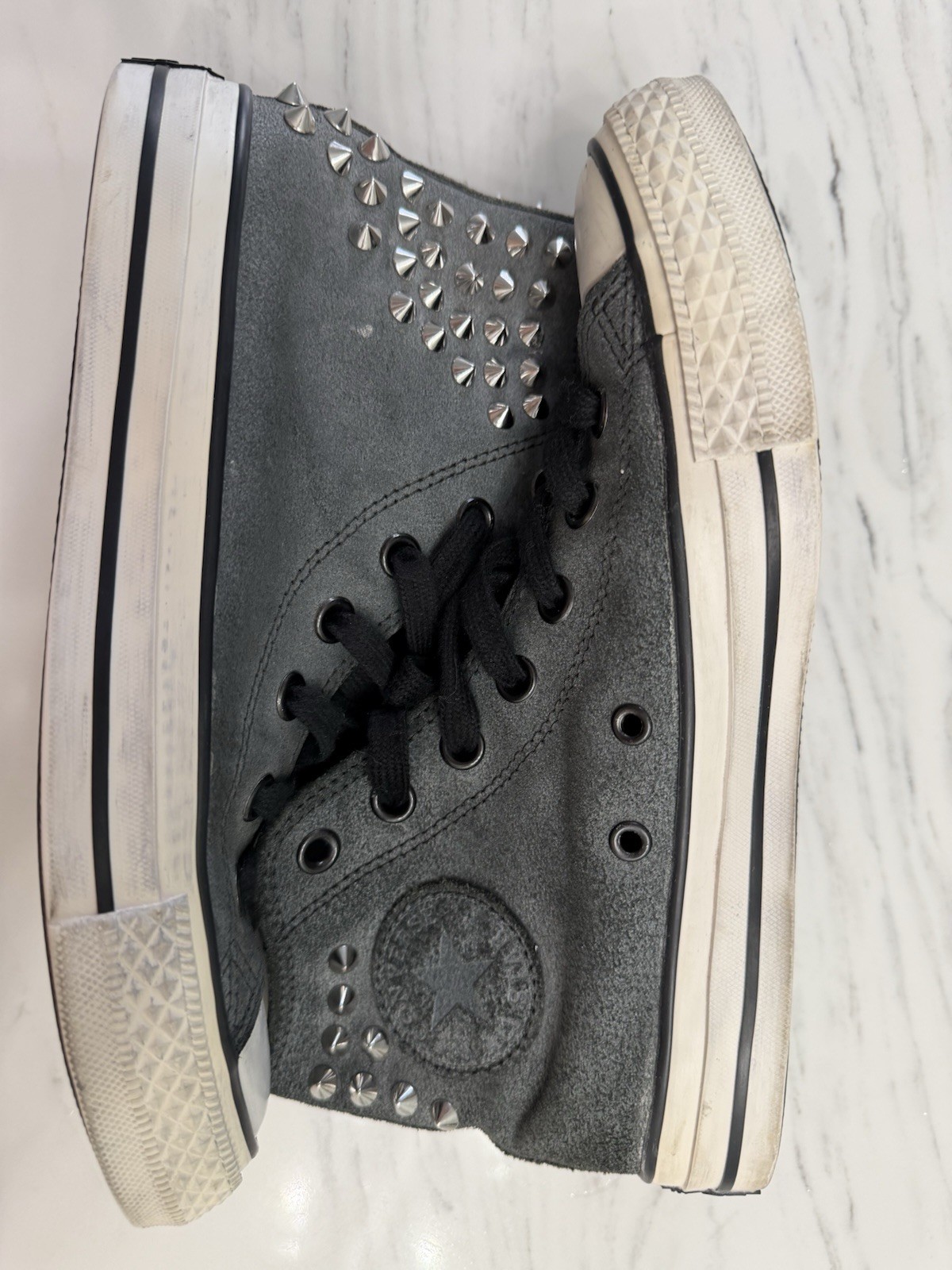 Converse Grey Studded Spike High Top Sneakers Women’s Size 7 Men’s 5
