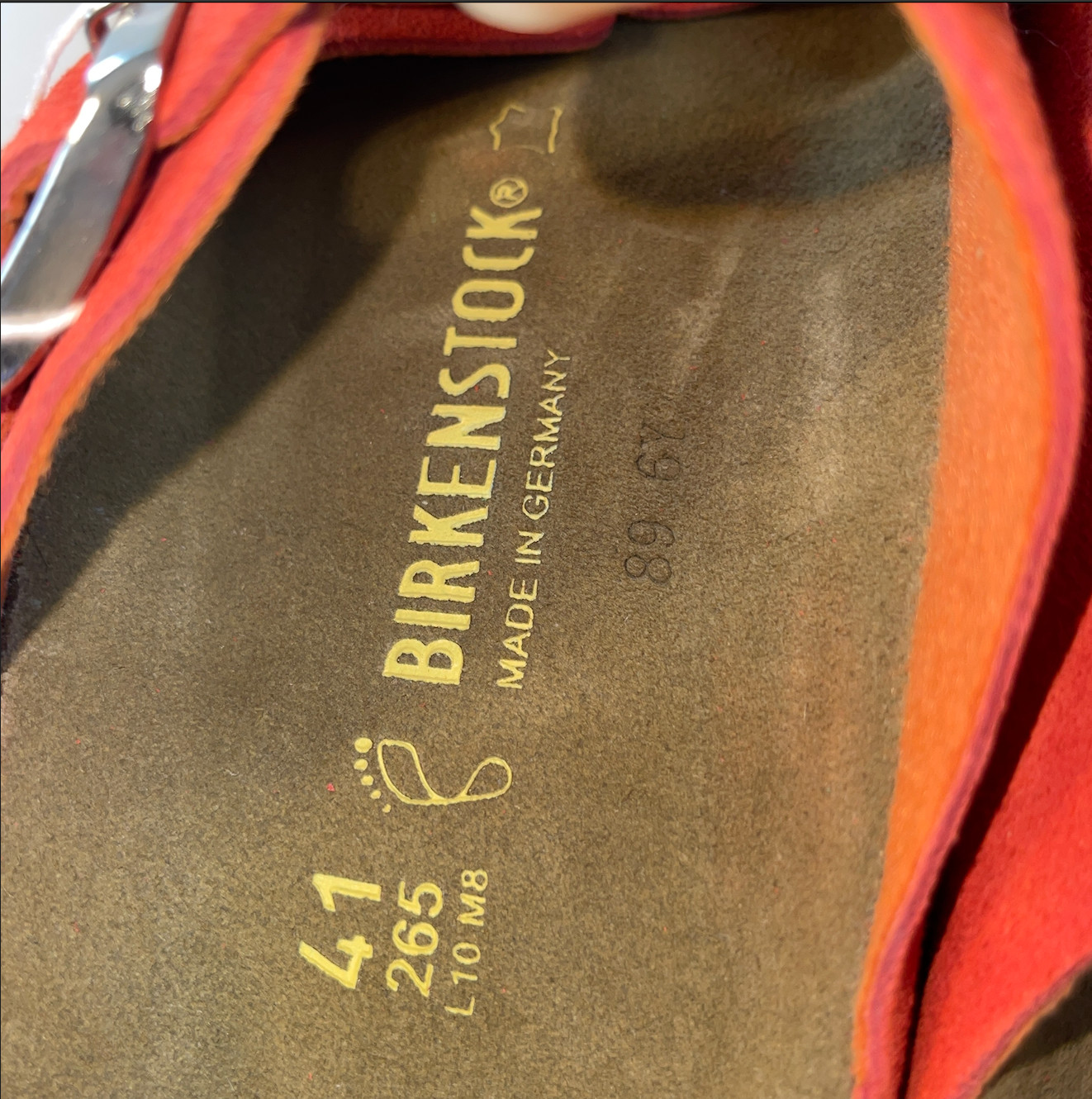 Birkenstock Arizona Birko-Flor Sandals Regular Wide Fit Sz 41 Women’s 10 Orange
