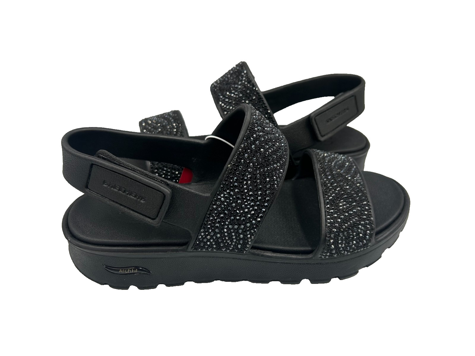 Skechers Women’s Arch Fit Footsteps Elegance Hook & Loop Sandals Blk Size:8 171R