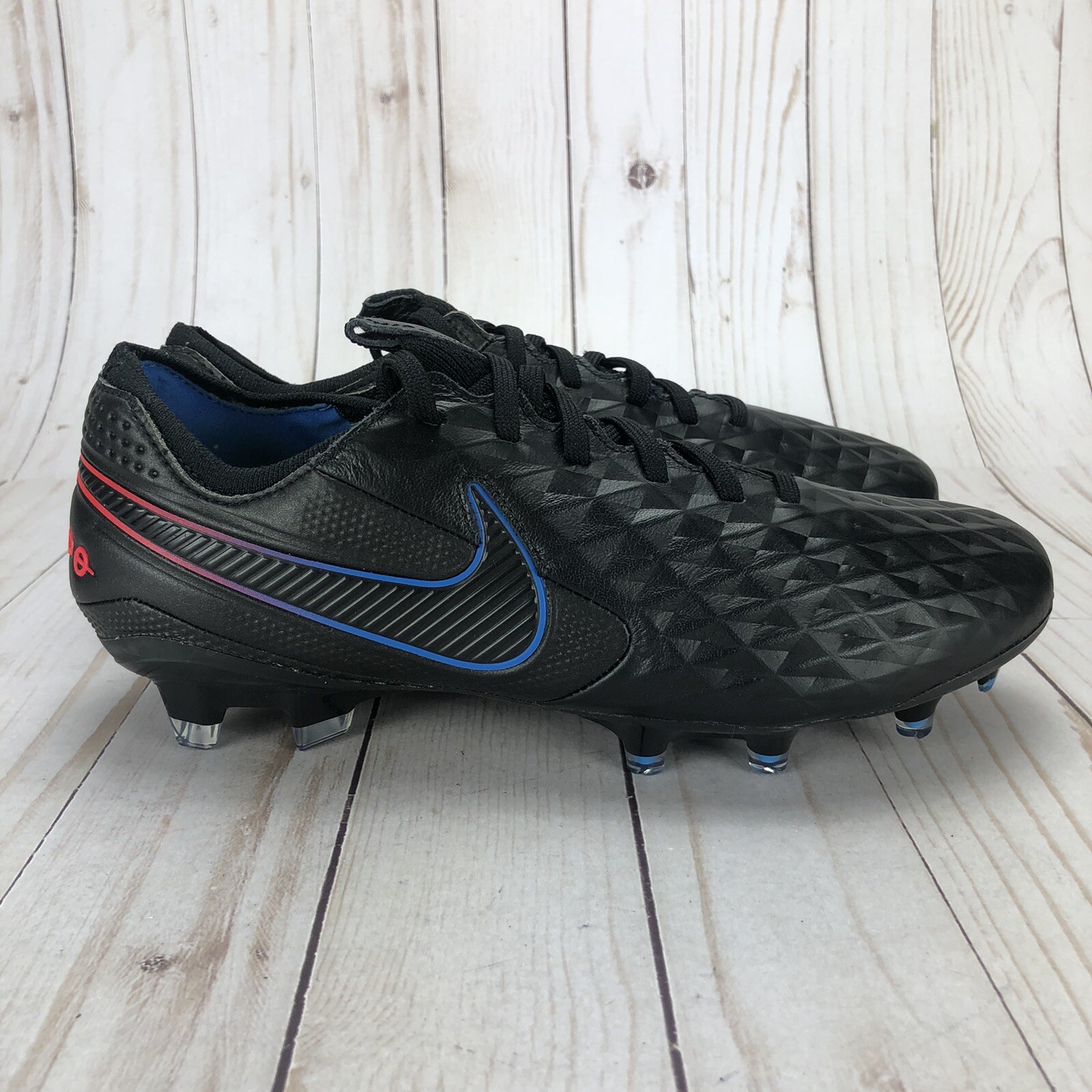 Nike Tiempo Legend 8 Elite FG ACC Soccer Cleats Black Red Size W7/M5.5