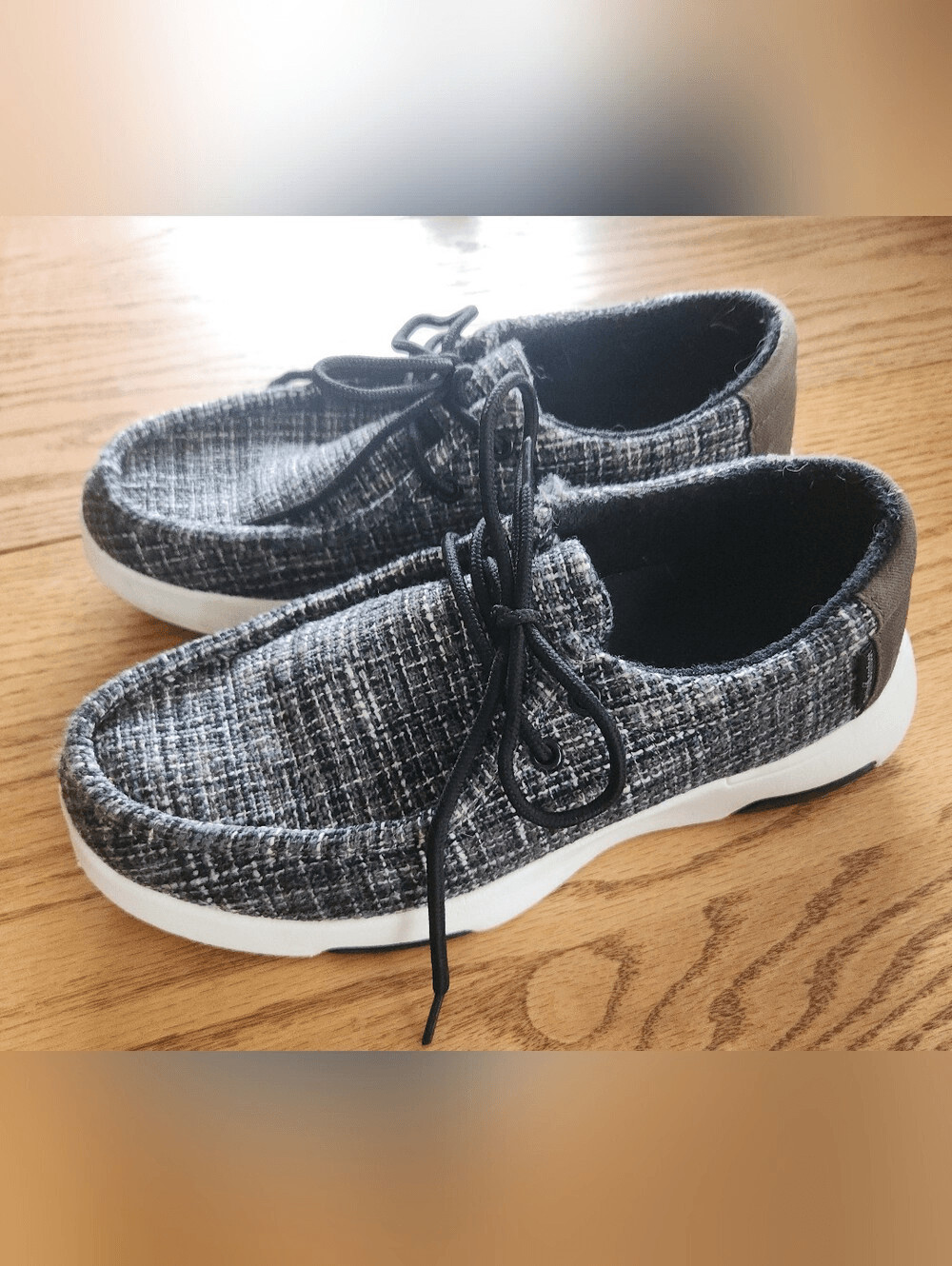Ortho Comfoot Casual Tweed Lace-Up loafers in Black and White