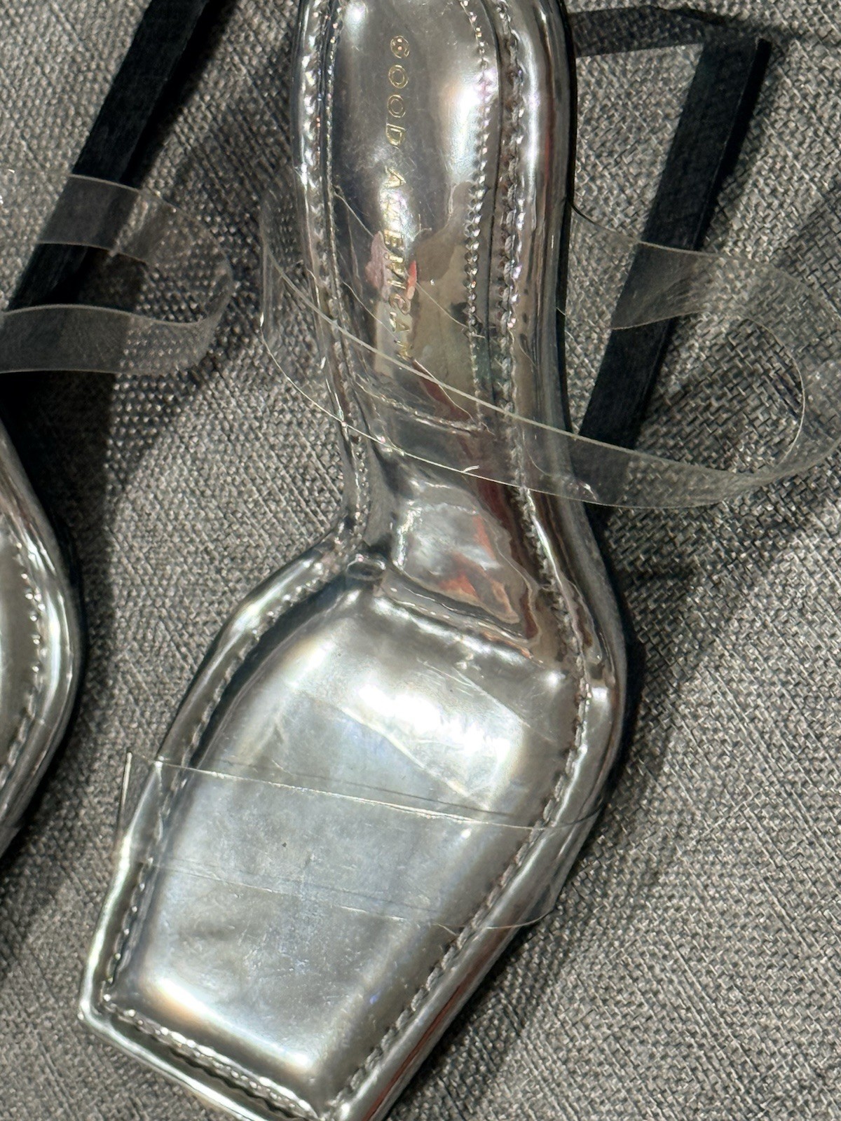 Glass Slipper Look GOOD AMERICAN RELLA WEDGE Womens Size 8.5