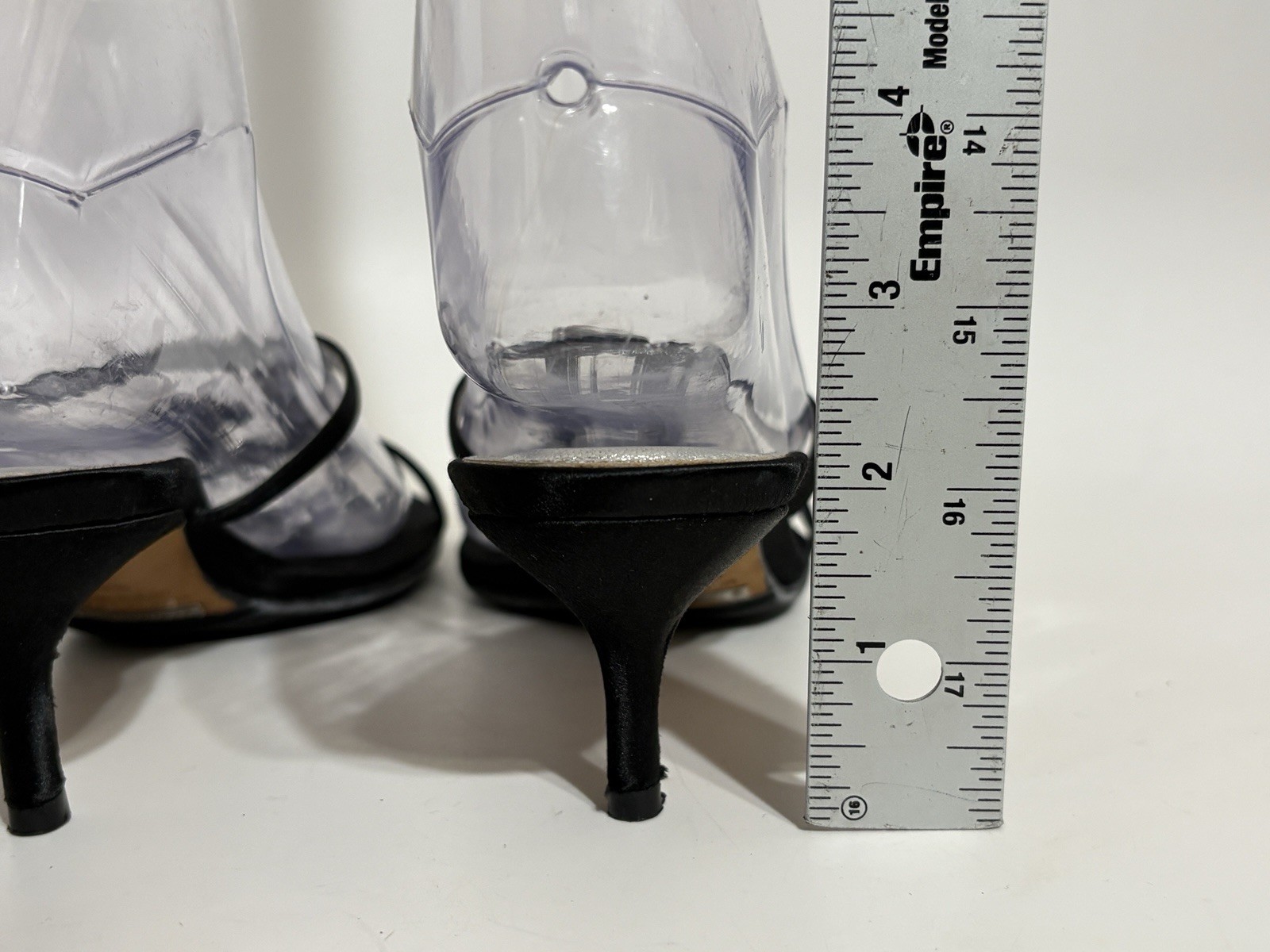 Vtg Dolce & Gabbana Black Satin Crystal Logo Sandal Heels 36