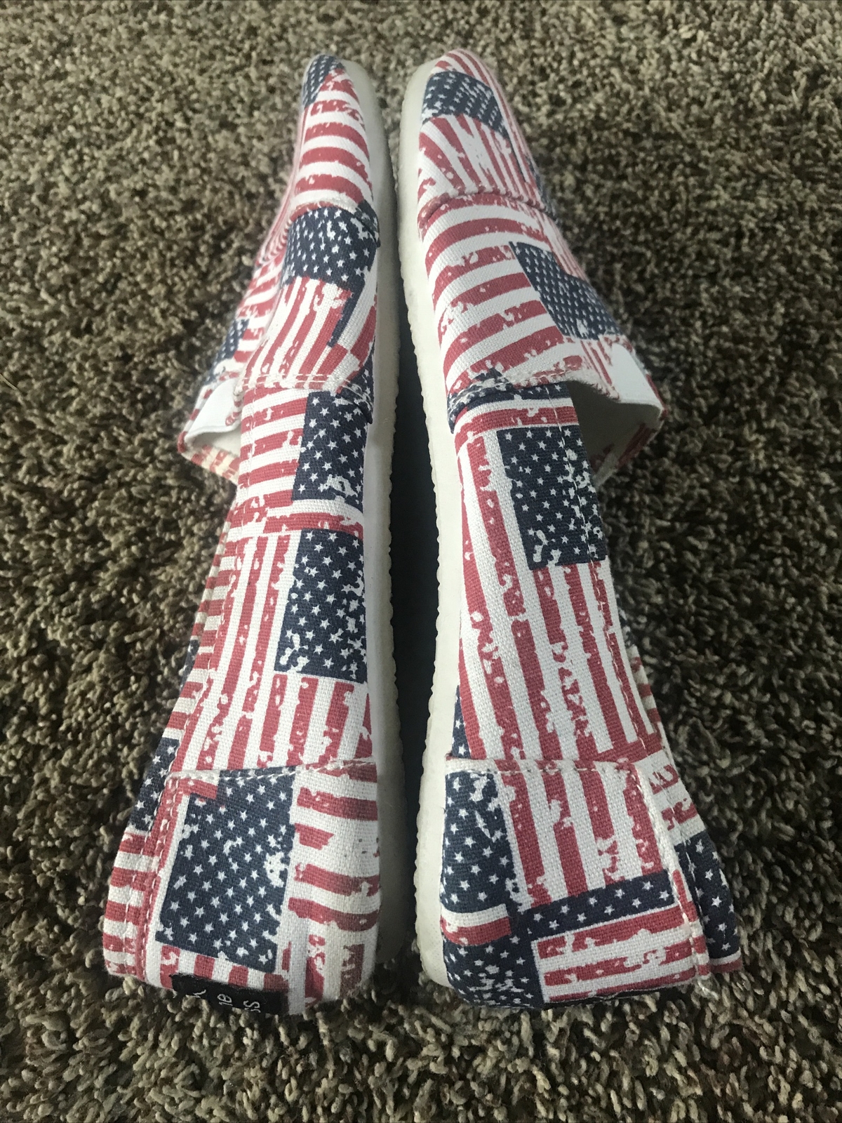 Womens ALPINE SWISS American Flag slip on boat shoe Loafers Slides Patriotic