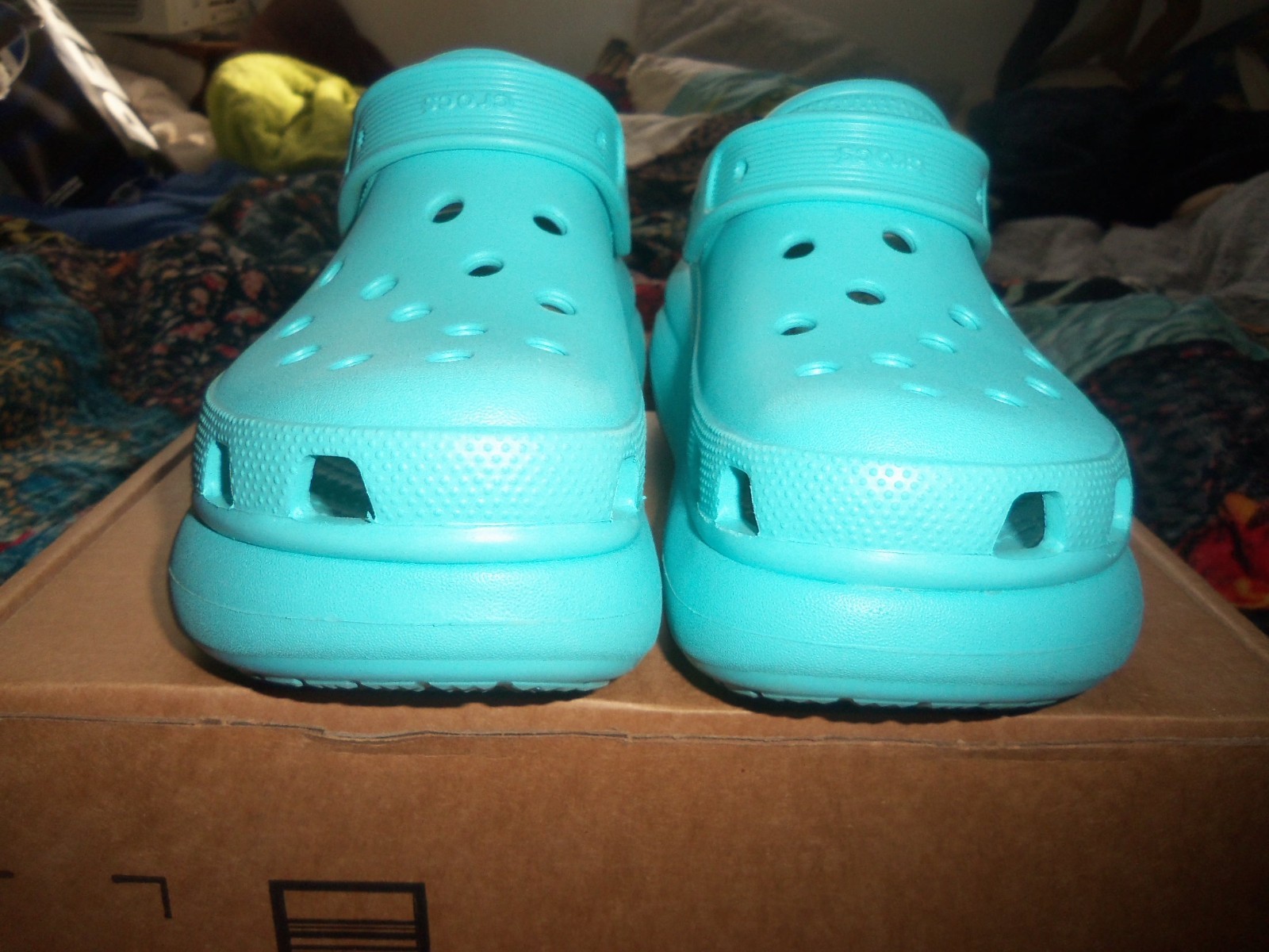 Crocs Blue Classic Crush Clogs Wedge Platform Mules Sandals Size W 10 – M 8