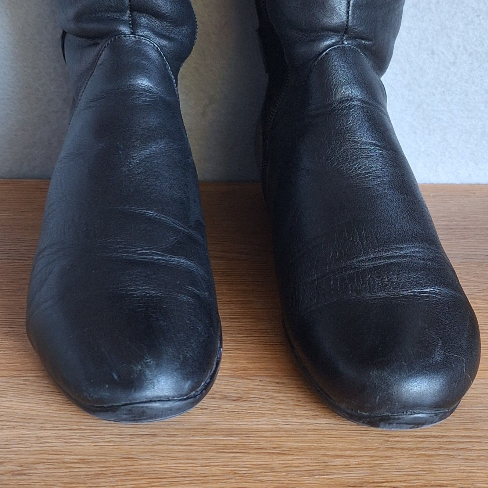 Dansko Odette Tall Leather Riding Boots Women’s 8.5 Black Zip Boots Wide Calf
