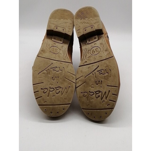 Temy Boots Womens Beige EUR 39 Ankle Leather Shoe Side Zip Stretch Soft Italy
