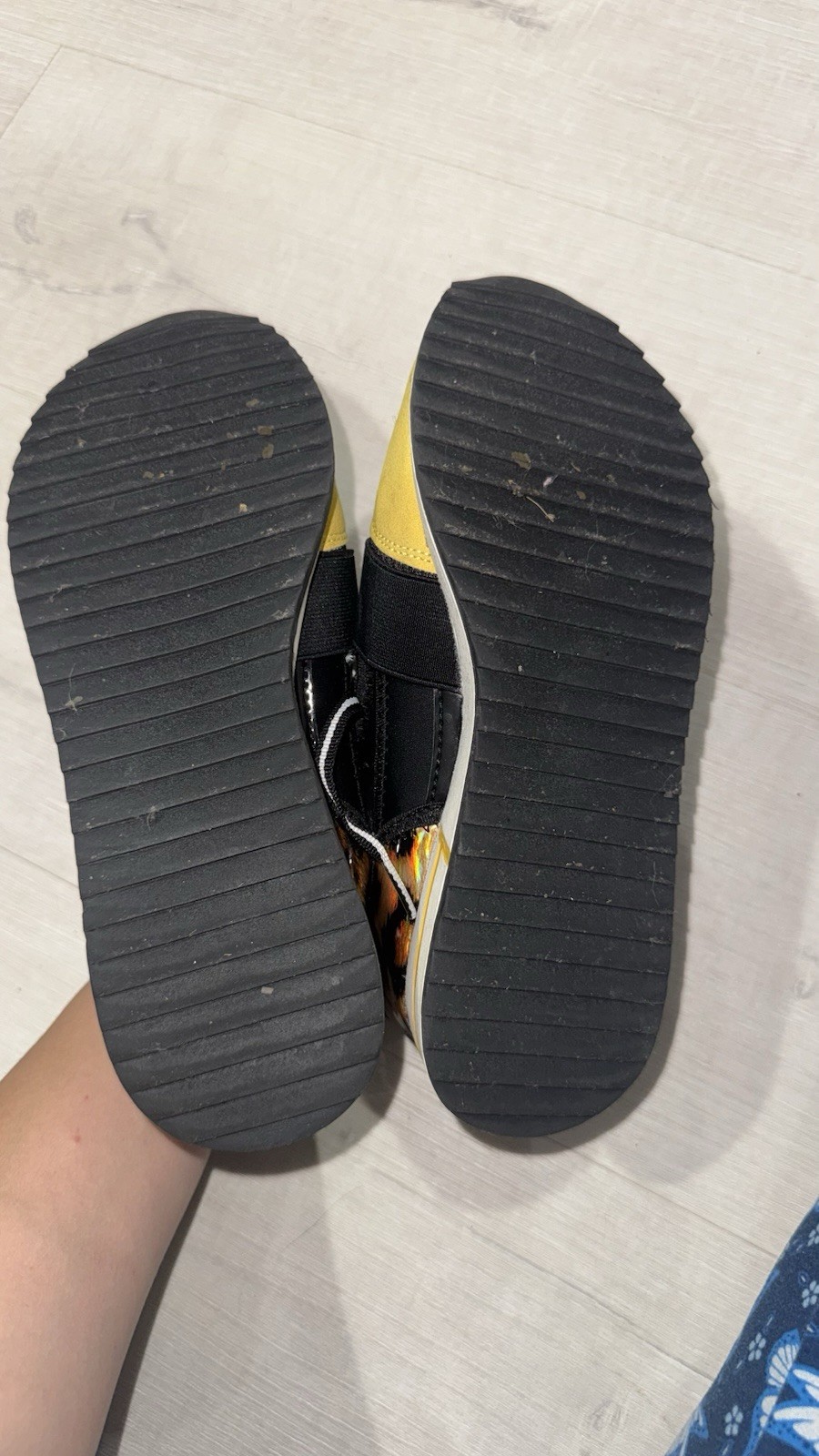 bebe Black/Yellow Low Top Lace-Up Athletic Sneakers with Animal Print