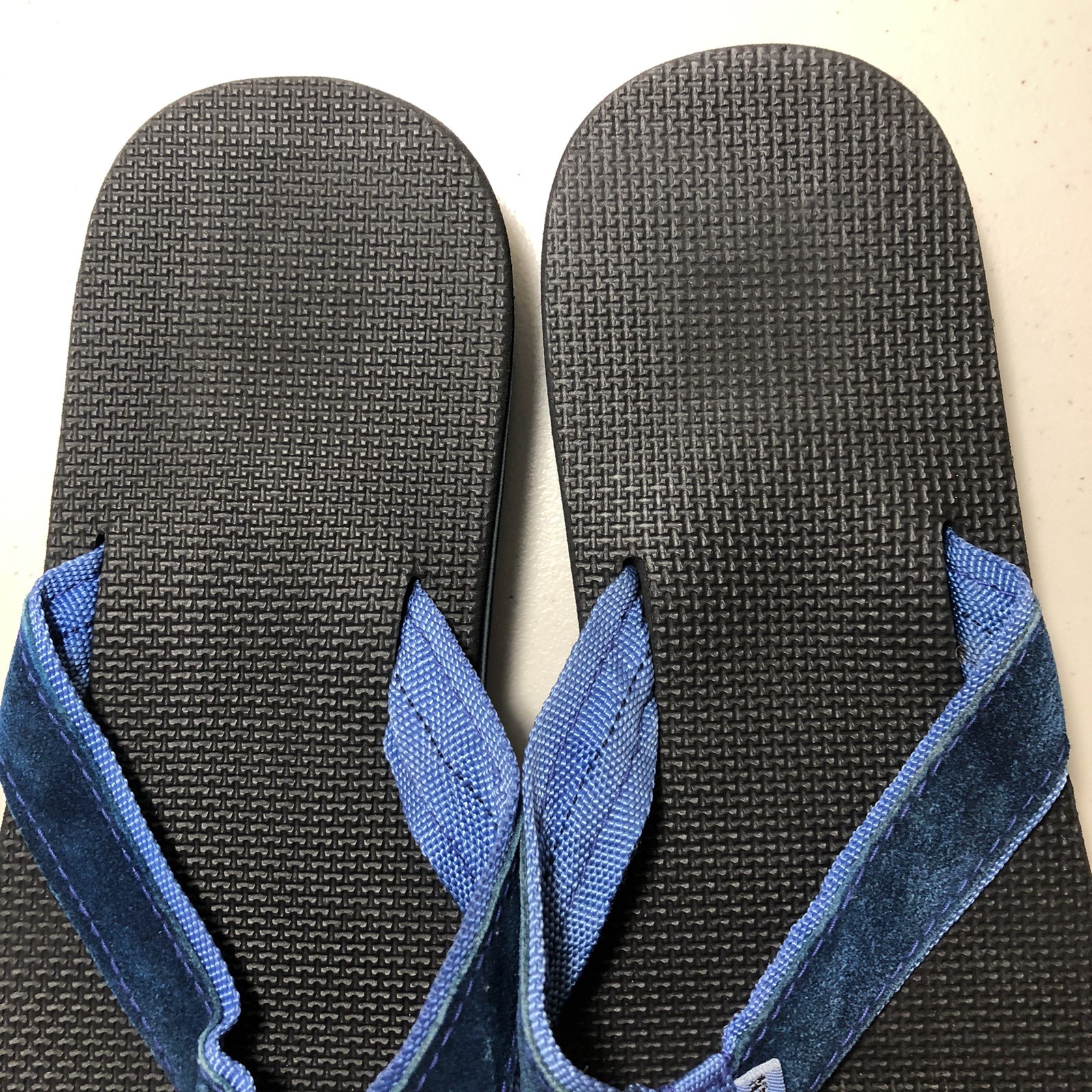 Kinsman 70’s 80’s Thongs Flip Flops Sandals Women’s M (~8.5) Blue Layered Foam