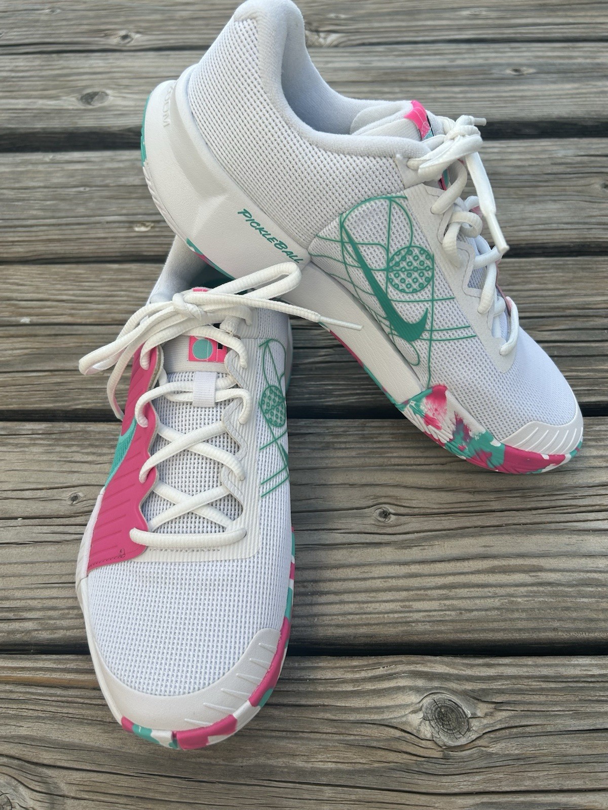 Nike Zoom Challenge Women’s 9 Low Top Sneakers Pickleball White Pink FQ4155-101