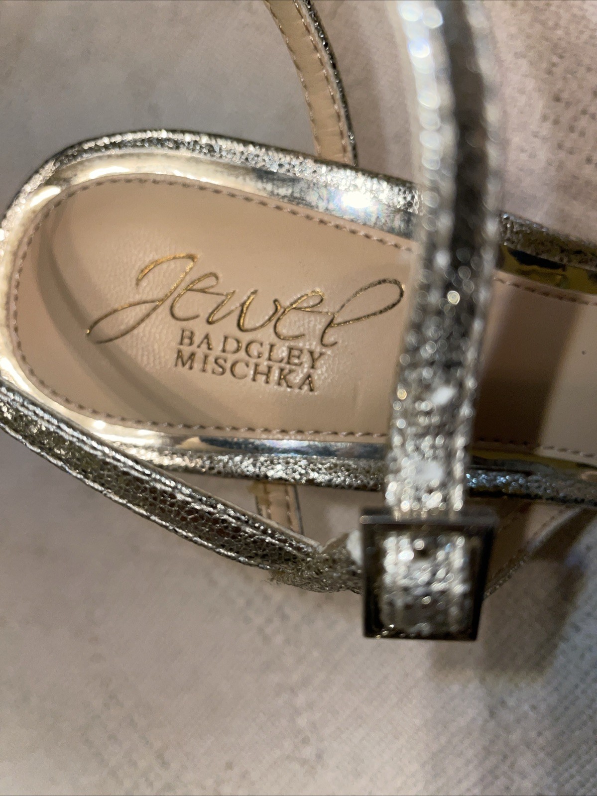 Badgley Mischka Dressy Heels Womens Size 6 M Gold Faux Jewels Business Formal
