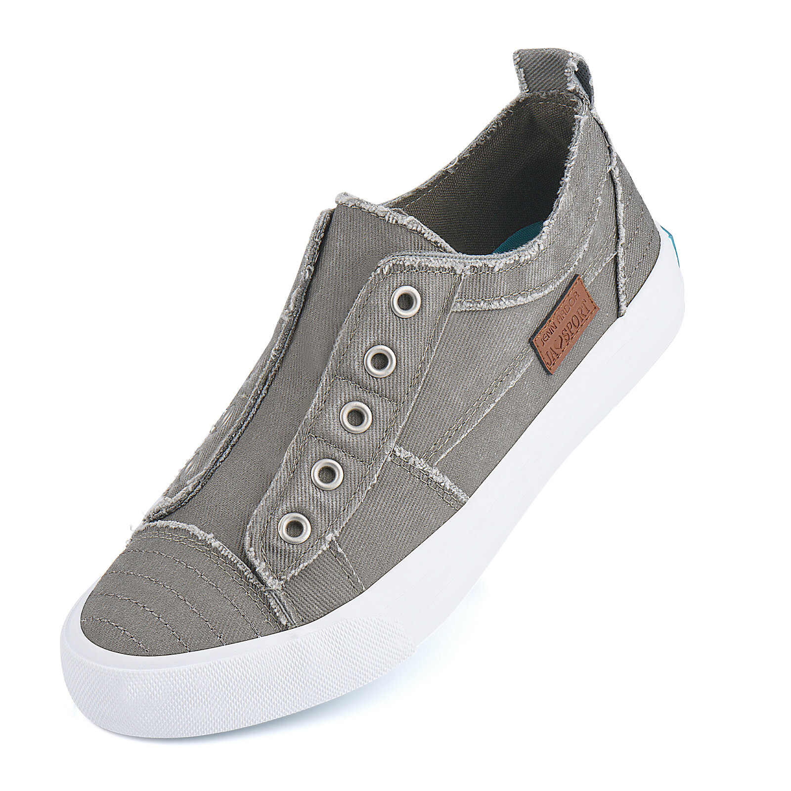 Womens Slip On Fashion Sneakers No Laces Casual Canvas Flats Tennis Walking Shoe
