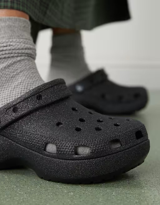 CROCS Classic Mary Jane Glitter Clog 210737 Multi Women’s Size Black BRAND NEW