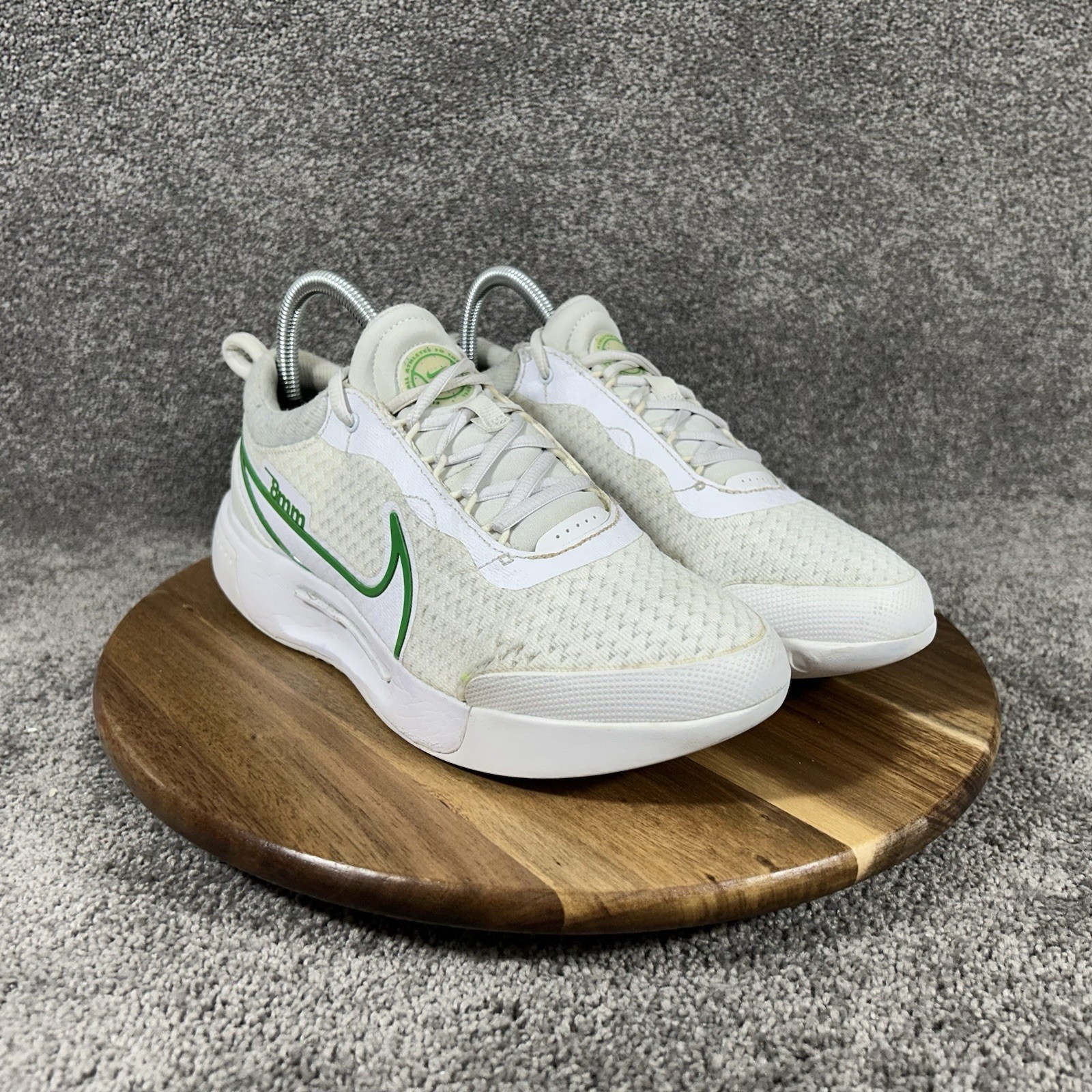 Nike Court Air Zoom Pro 8mm DV3285-103 Women’s Size 7.5 White Green Shoes Used