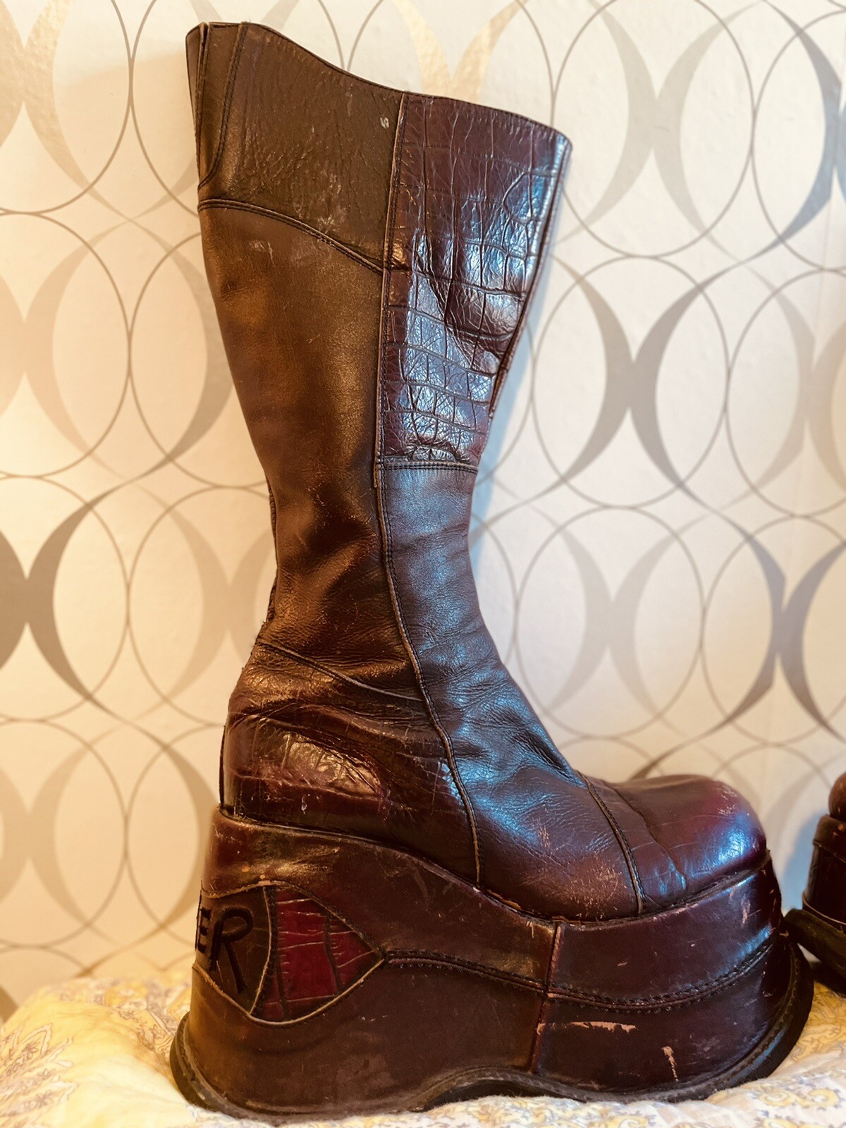 Vintage BUNKER Club Kid Platform Boots Trash & Vaudeville NYC RARE! Unisex SZ 41