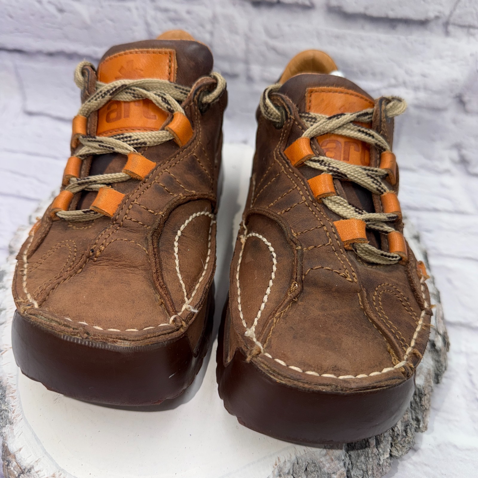 The ART Company Chunky Shoes Skyline 590 Y2K Sneakers Platform Leather Size 37