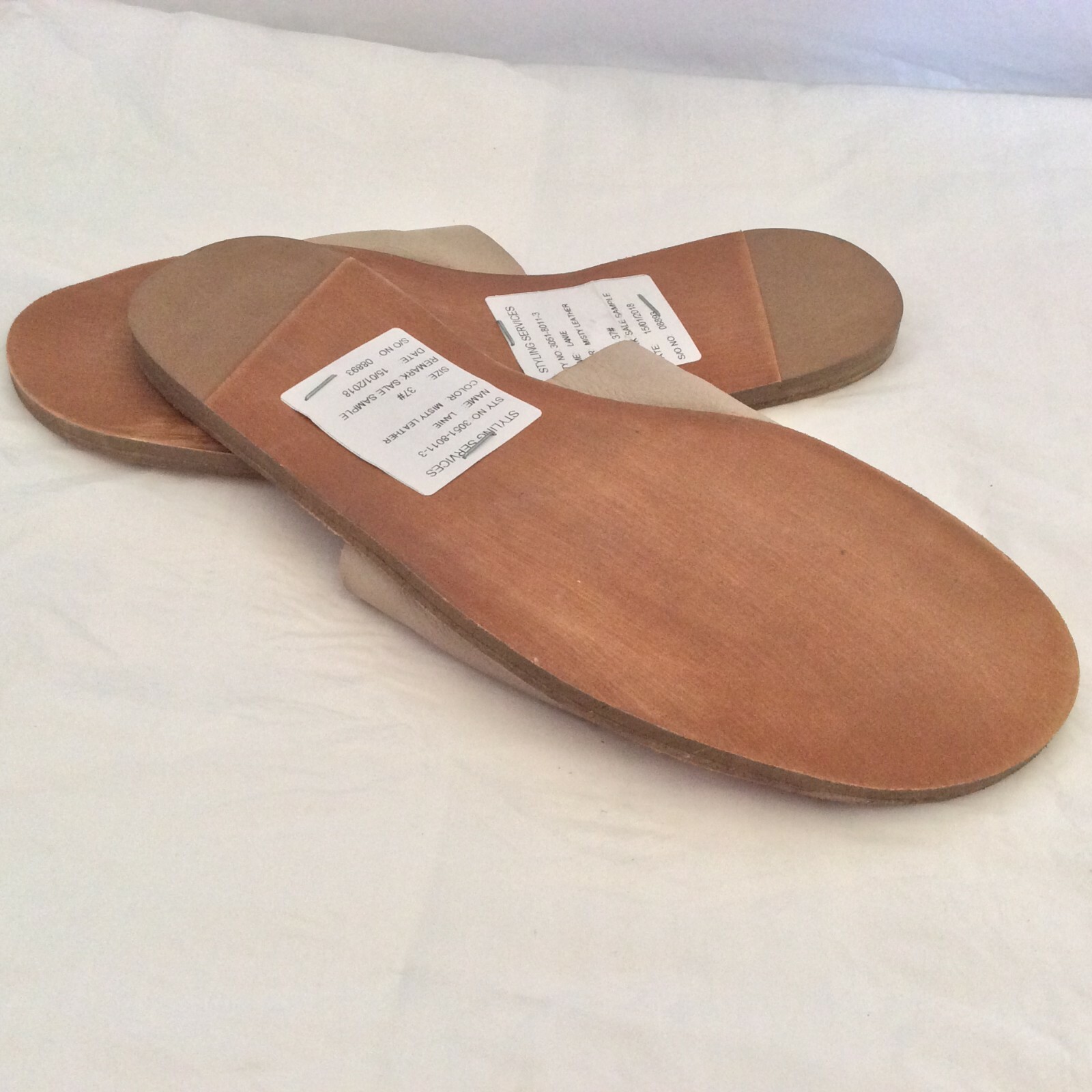 SILENT D Sample Leather Slip on Flat Sandal Size AU 6 / EU 37