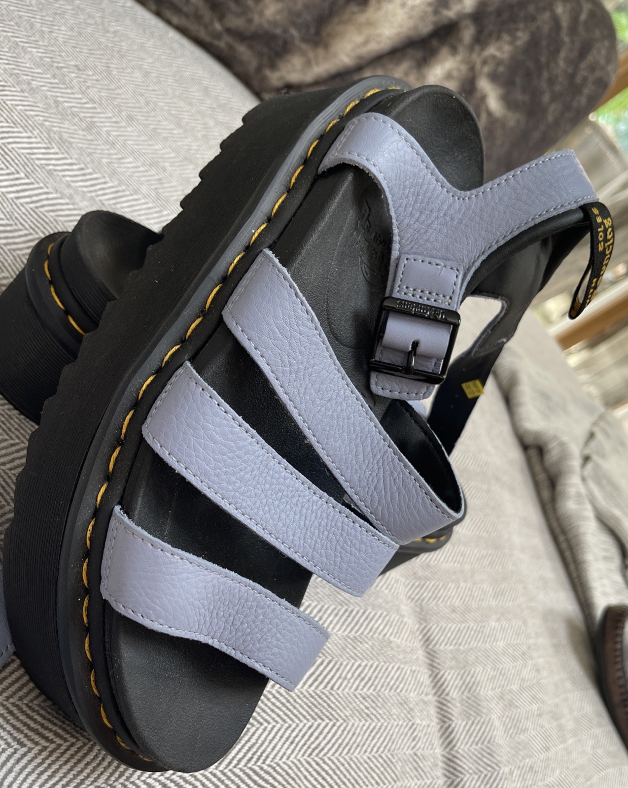 Dr. Martens Blaire Athena Strap Leather Sandals Color Zen Blue Size 9 / 41 NEW