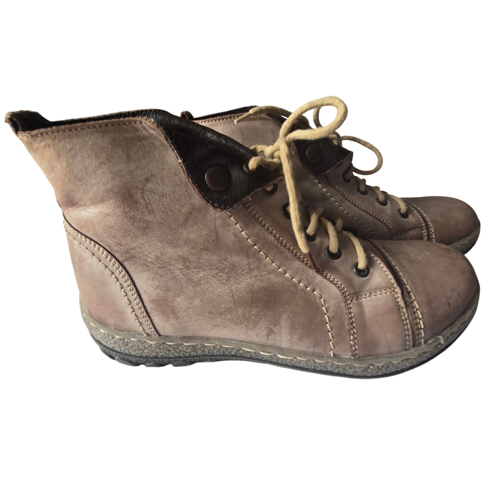 V Italia 38 EU 7-7 1/2 US Kiki Distressed Utility Leather Ankle Lace Boot Brown