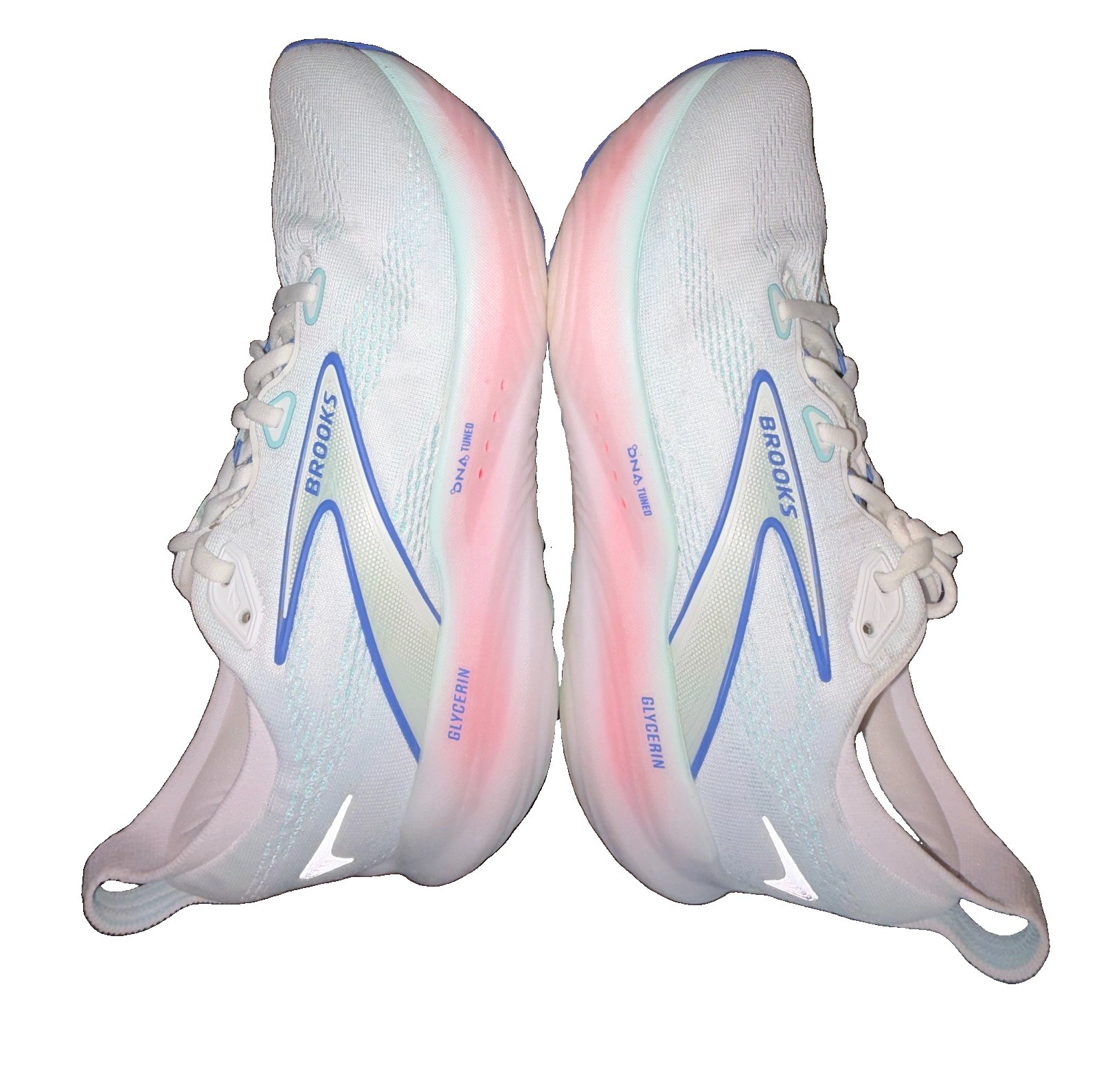 Brooks Glycerin 22 Women’s White Blue Pink Mesh Running 1204341B110