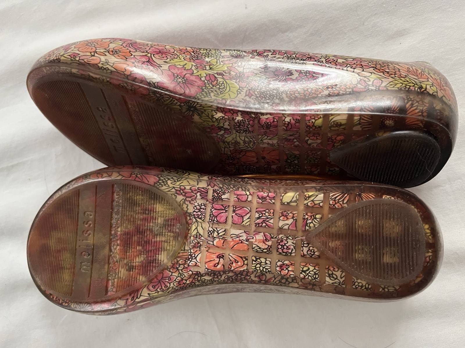 Melissa Liberty Art Fabrics Women’s Floral Jelly Flats, Size 8