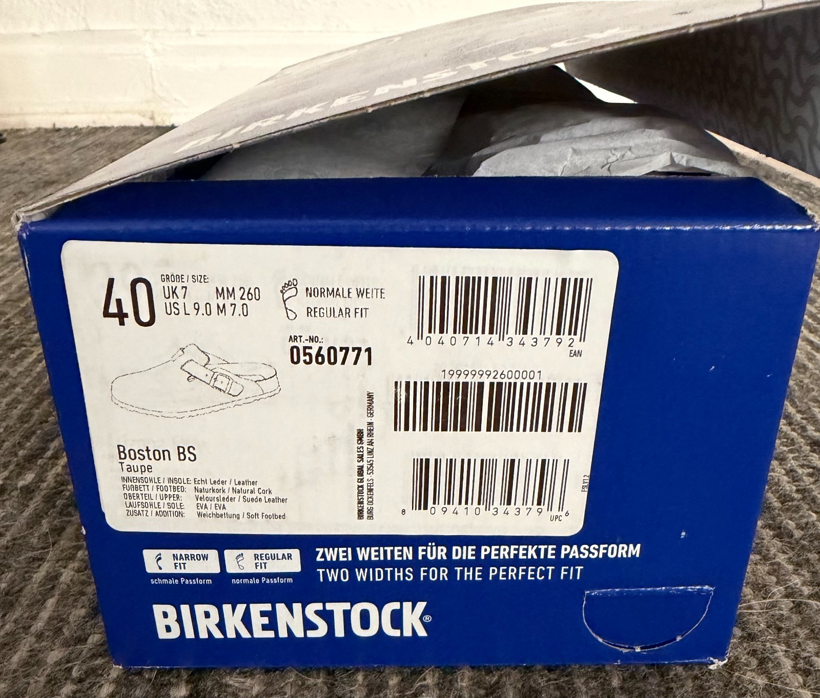 Birkenstock Boston Taupe 40 – US W 9-9.5 | Men 7-7.5 – New in Box