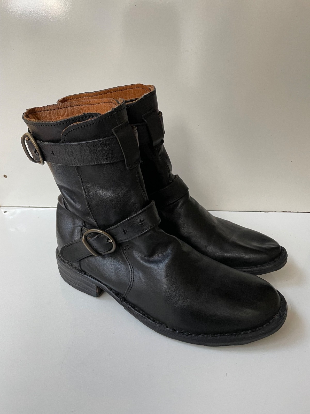 Fiorentini + Baker Eternity Black Strap Leather Women’s Boots EUR 36 / USA 6