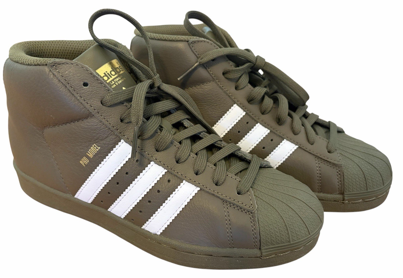 Adidas Pro Model Olive Green Shell Toe Mens 4.5/Youths 4.5/Womens 6/Uk 4
