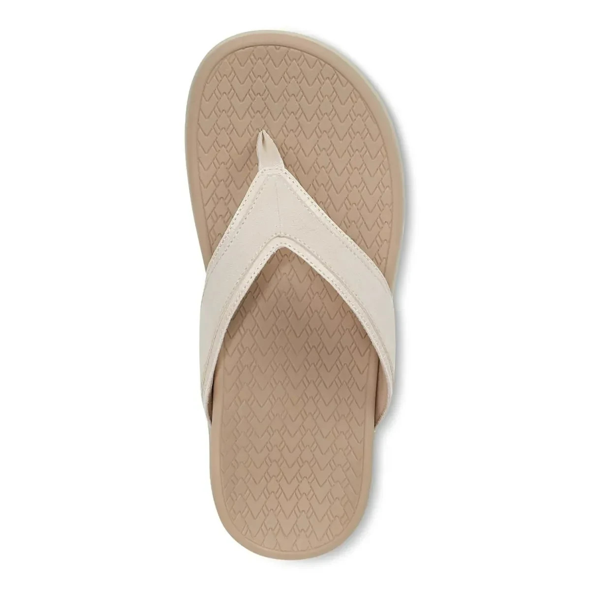 Vionic Tava Toe Post Sandal, Cream Suede – US Stock, Free Shipping