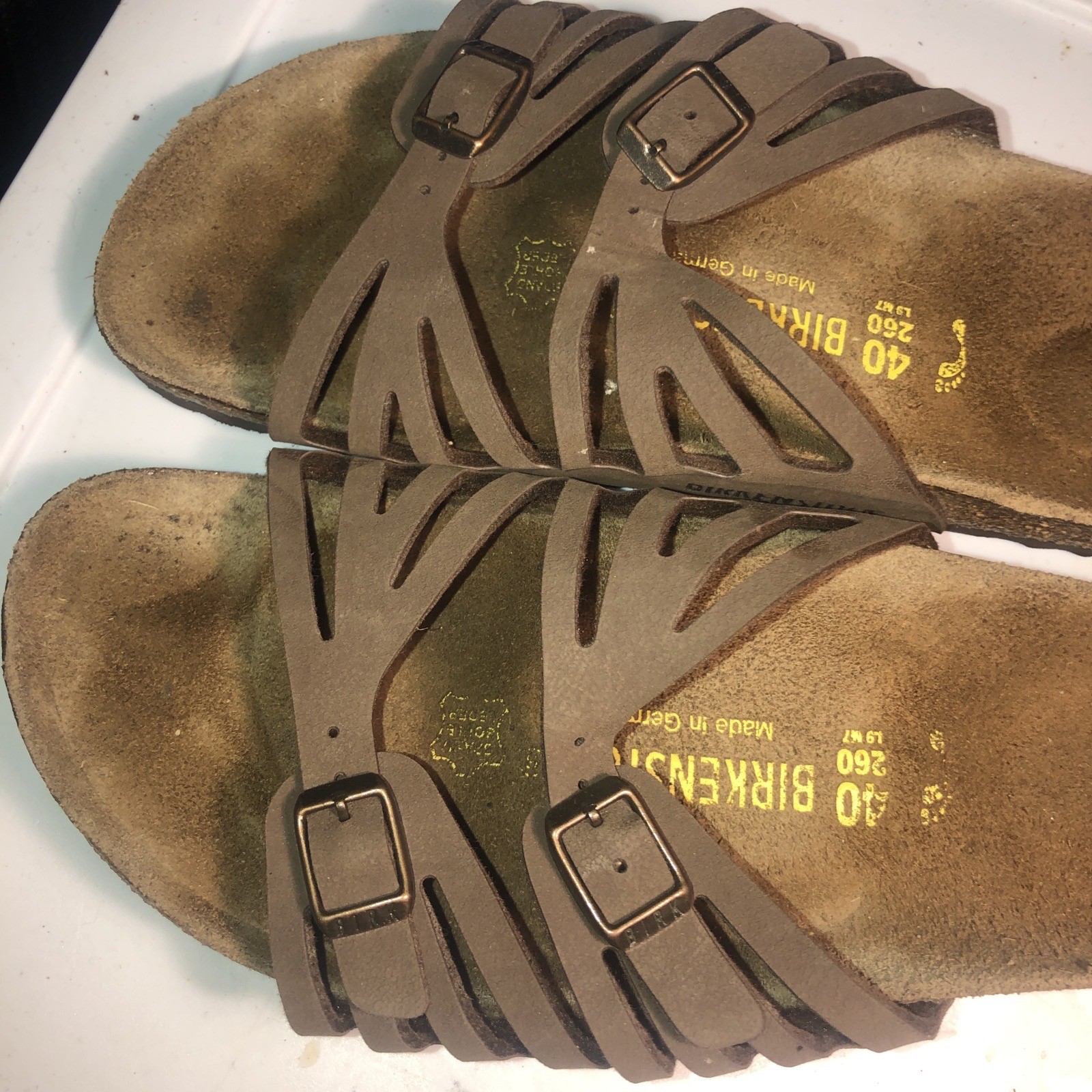 Birkenstock Granada Tobacco Brown Nubuck Cut Out Slide Sandal Womens EUR 40 USA