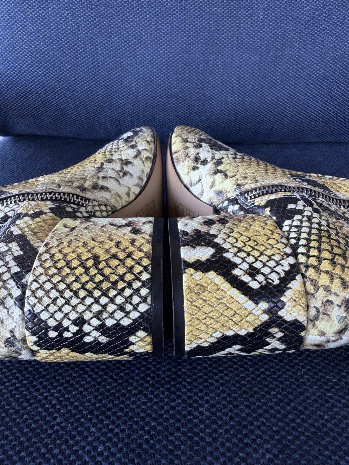 Aldo Snakeskin Ankle Boots 6.5 Western Chunk Heel Side Zip Statement