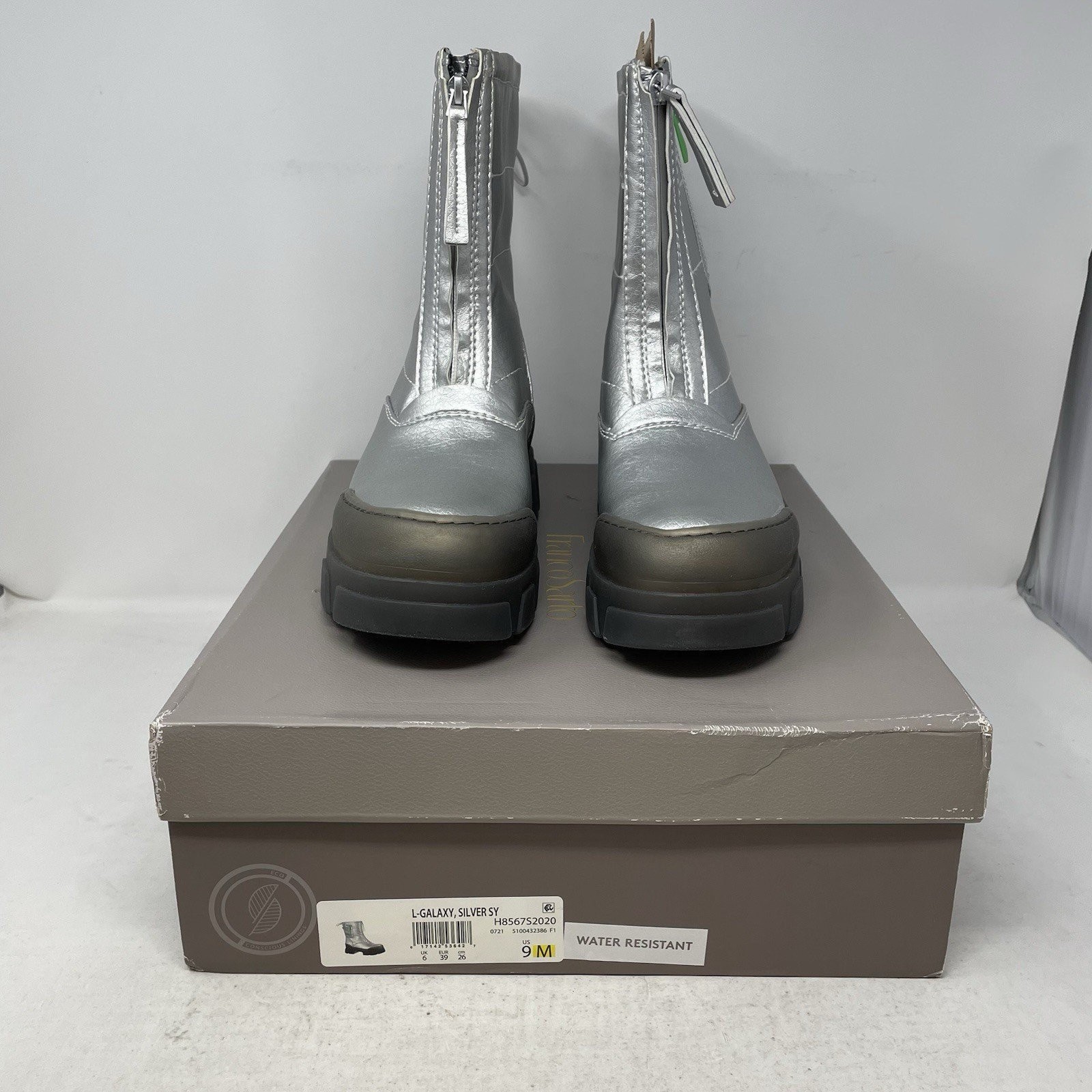 Franco Sarto Galaxy Winter Snow Boot Silver Water Resistant Women’s Size 9M