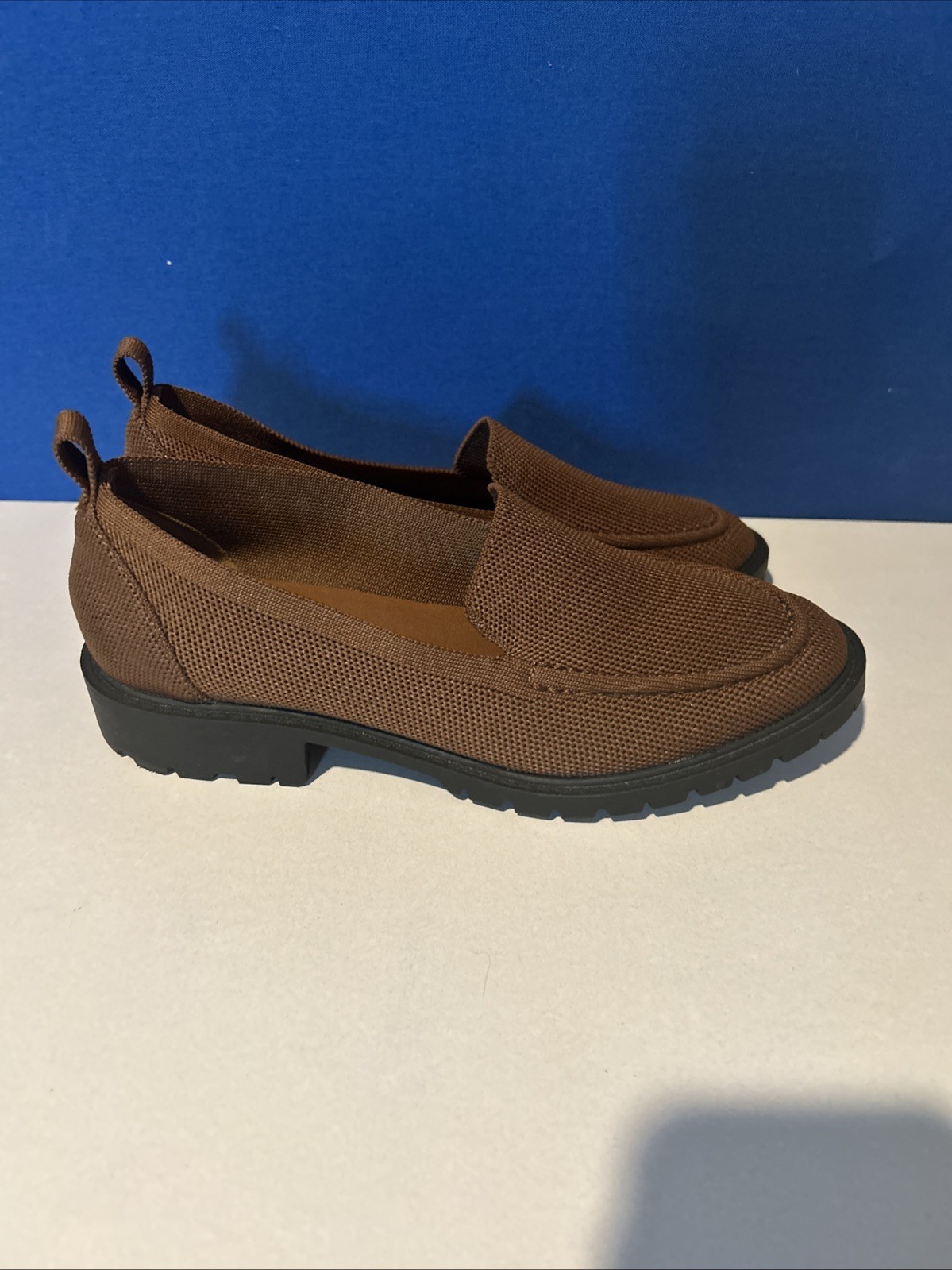 Tahari Vegan Textile Fabric Upper Brown Slip On Loafers Size 7.5-Business/Casual